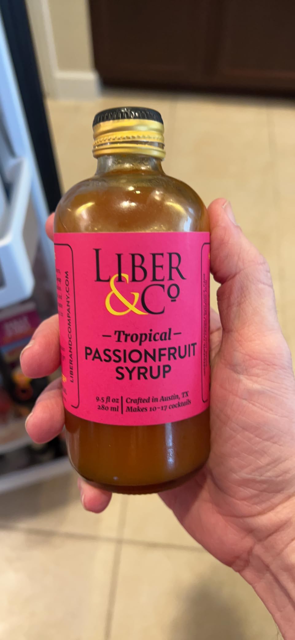 Liber & Co. Tropical Passion Fruit Syrup - Makes 25 Drinks - 50% Passionfruit Juice - Perfect for Craft Cocktails, Hurricanes, Margaritas, Tiki Drinks & Sodas (12.7 oz) customer photo 2