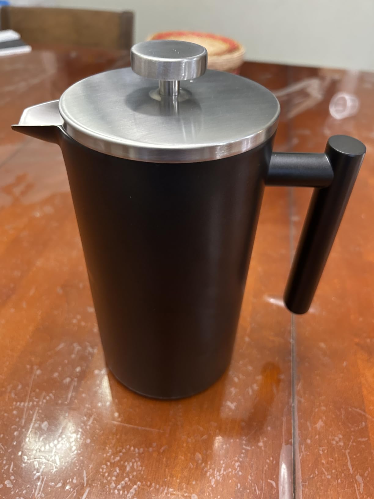 34 OZ Large French Press, Premium Stainless Steel Sturdy Insulated French Press Coffee Maker, 4-8 Cups French Coffee Press, Tea Presses for Home Kitchen Caming Loose Tea, Elegant Black customer photo 2