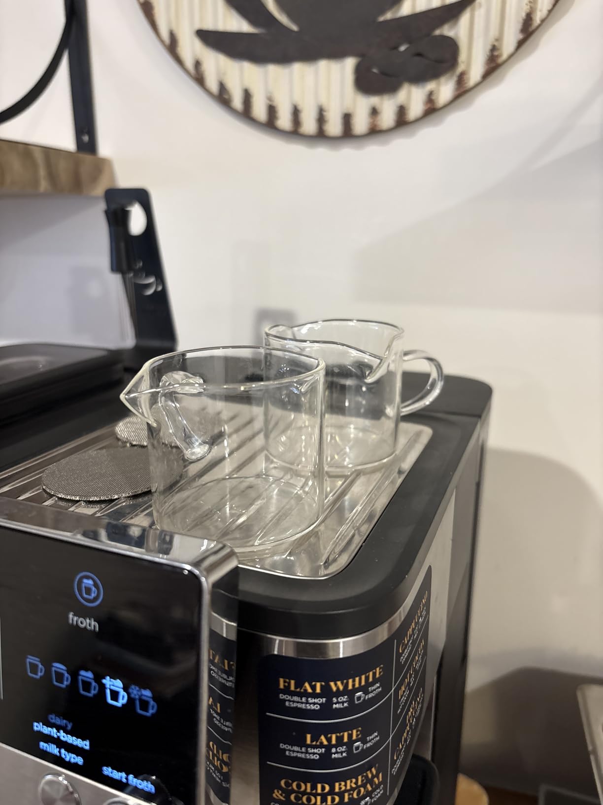 Espresso Cups Set of 2, 4 Oz Espresso Shot Glass with Handle Double Spout Cups Clear Glass Milk Cup Coffee Accessories Great for Making Coffee Desserts Salad Dressing customer photo 2