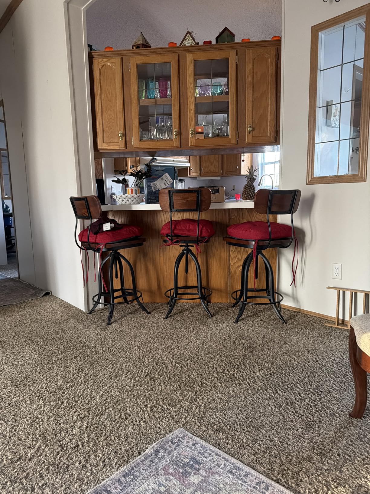 Chair Cushions, Memory Foam Dining Chair Cushions, Tufted Indoor Chair Pads, Set of 4, 16.5' x 16.5' x 3.5', Beige customer photo 1