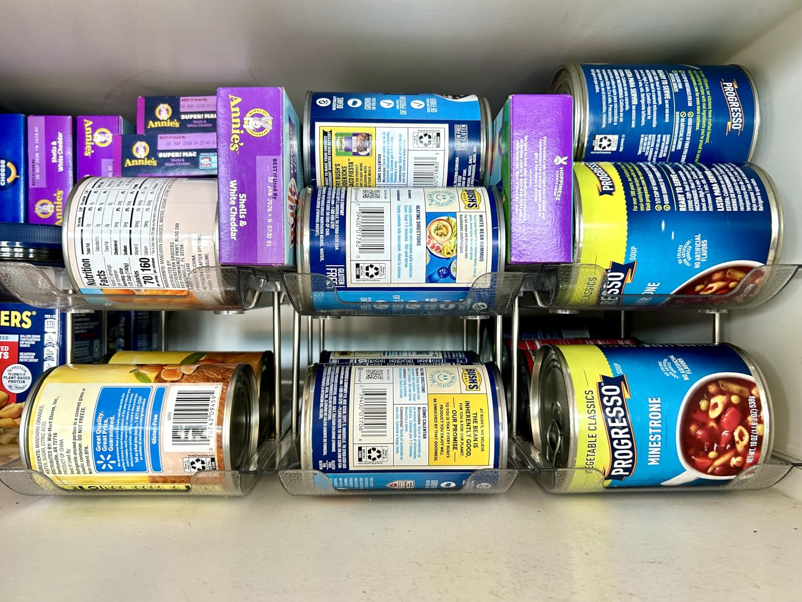 Can Organizer for Pantry Free Combination Can Dispenser, Clear Thickened 3-Tier Storage Rack for 36 Cans Suitable for Cabinet Pantry Fridge Countertop (3 * 3) customer photo 2