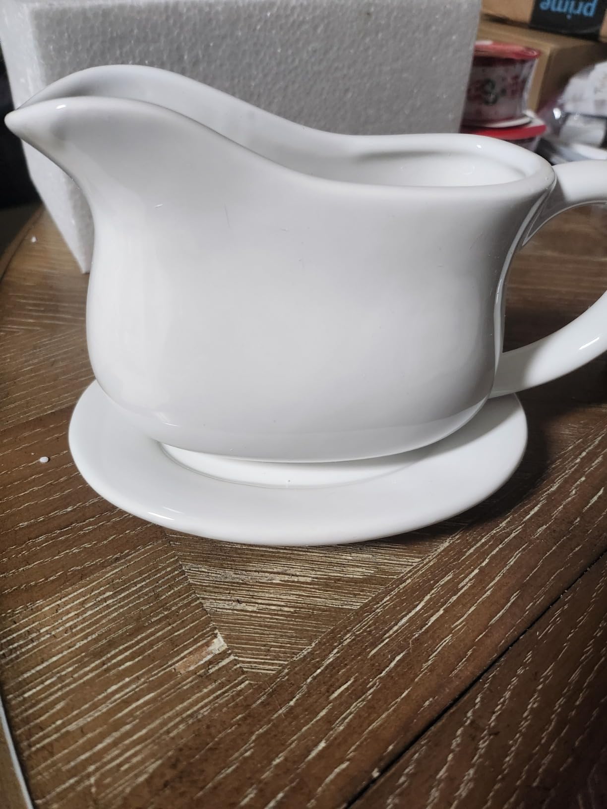 Gravy Boat, Sauce Boat 18 oz Gravy Bowl with Tray, Ceramic Serving Dish for Sauces, Dressings and Creamer with Large Handle, Designed for Microwave Safe Omesata customer photo 2