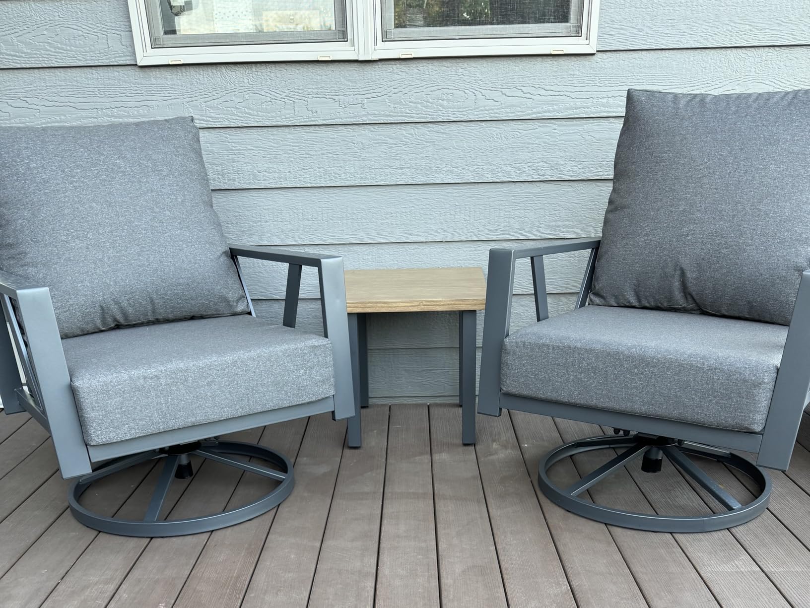 Outdoor Patio Swivel Rocking Chairs Set, Patio Porch Furniture with 6