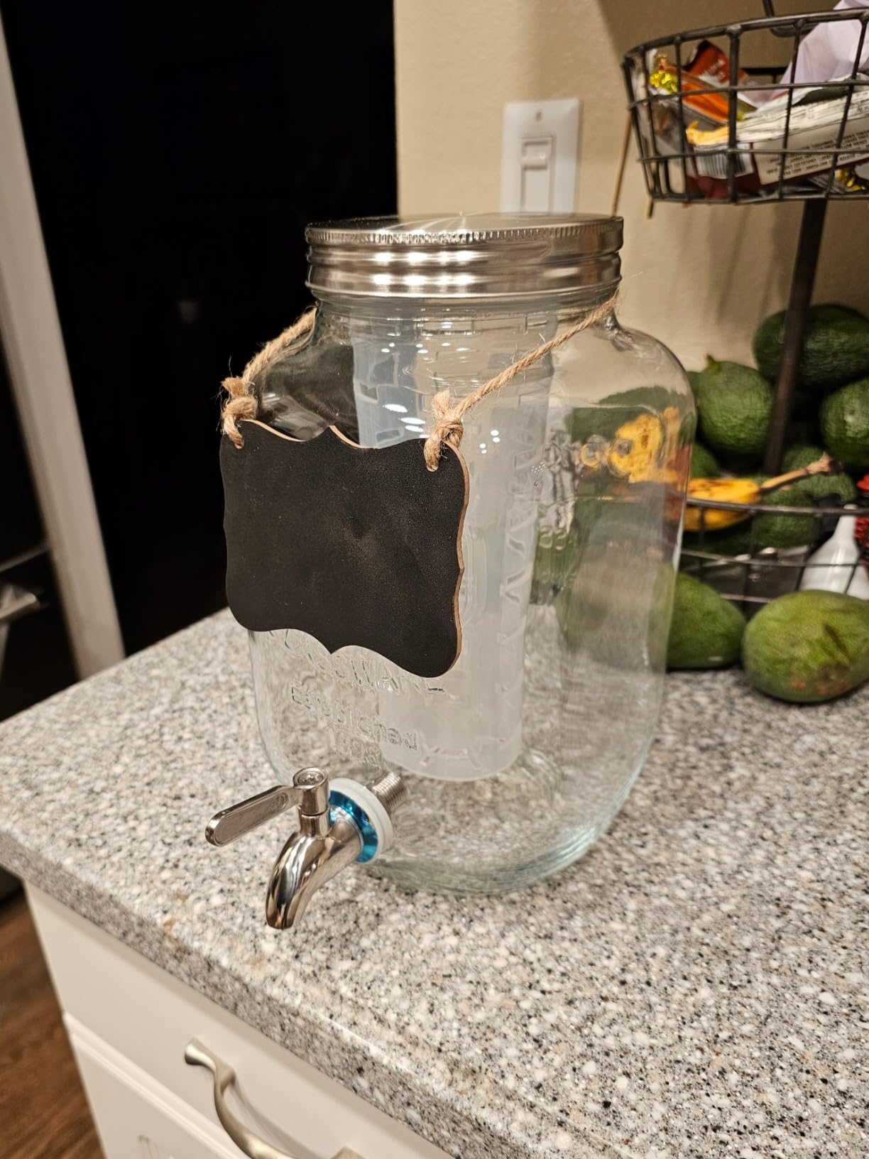 1 Gallon Glass Beverage Dispenser with Lid, Stainless Steel Spigot, Glass Drink Dispensers for Parties, Lemonade Dispenser with Ice Cylinder for Weddings, Party, Sun Tea Jar customer photo 2