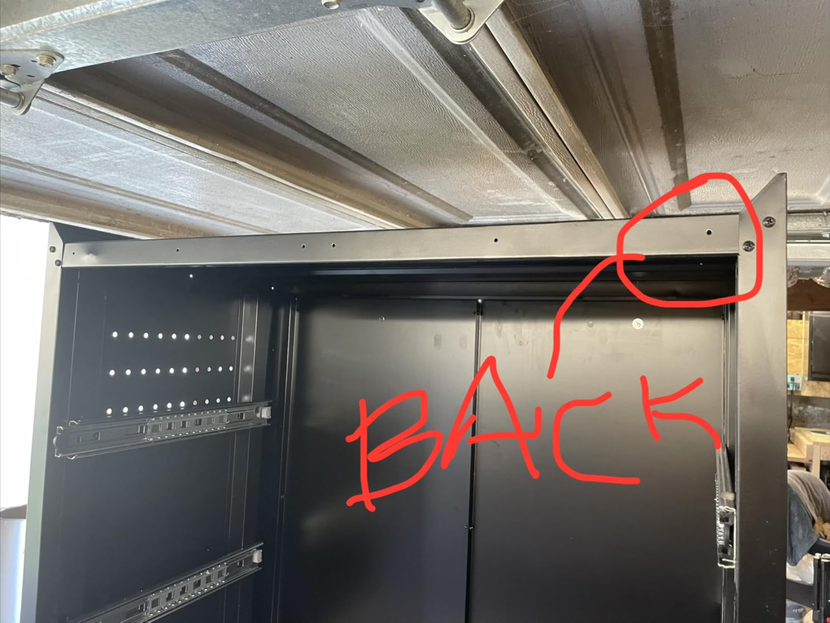 2025 Upgraded Wide & Deep Garage Storage Cabinet with Wheels, Lockable Metal Storage Cabinet with Pegboards and 9 Hooks, 2 Tool Pouches for Garage,4 Adjustable Shelves (Black,43''W x 22''D x 72''H) customer photo 1