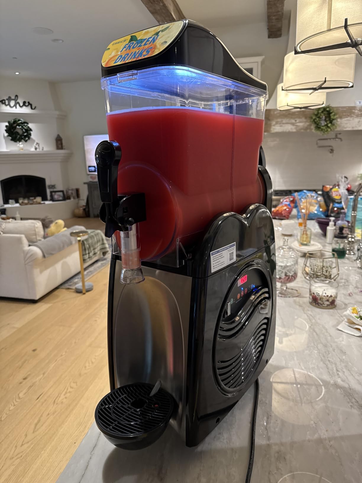 Commercial Slushy Machine 12 Gallons Frozen Margarita Machine for Margaritas frozen Mockaritas Daiquiris, 110V/60Hz Slushie Machine with 3 Tanks for Restaurants Bars Beer Barn Home Party customer photo 1