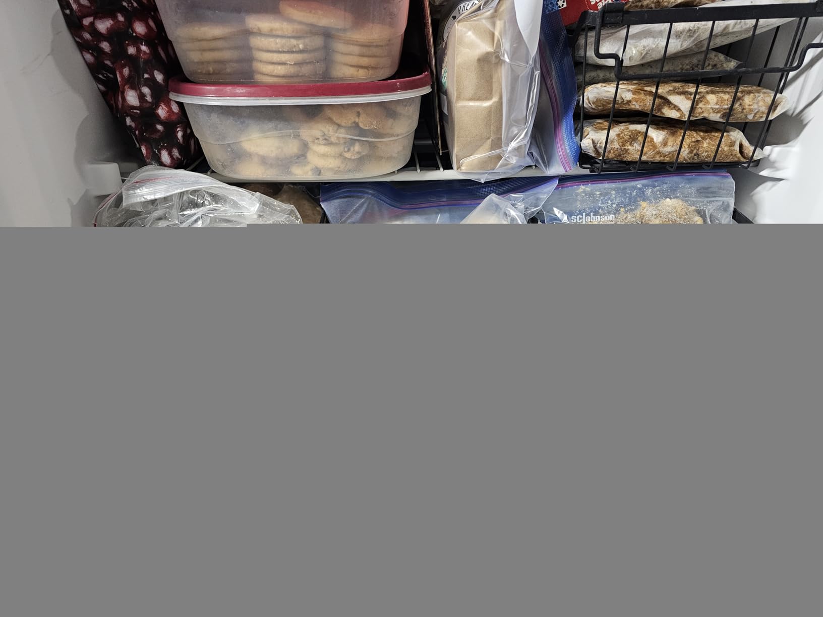 Freezer Organizer Bins, 4 Pack Stackable Chest Freezer Organizer for 5-7 Cu.FT Deep Freezer Sort Frozen Meats and Food, Freezer Storage Baskets with Handles Easy Reach from Bottom, Black customer photo 2