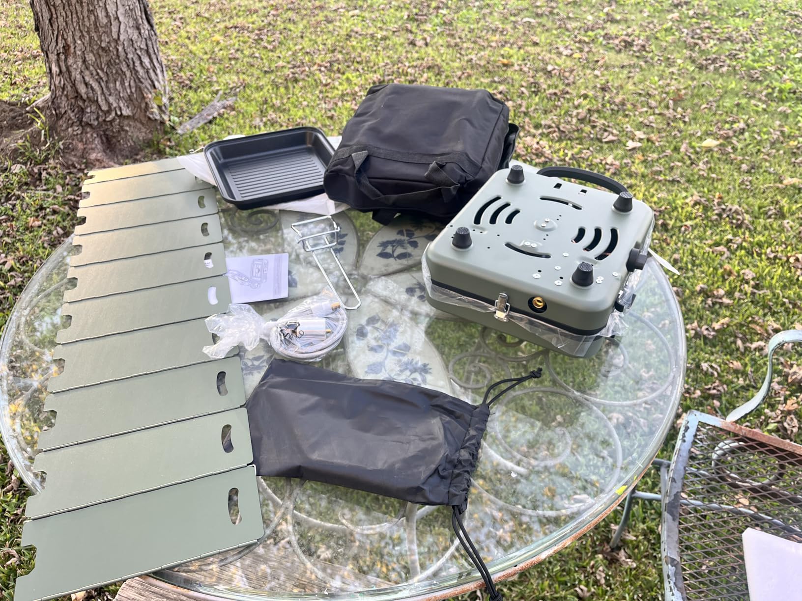 2 Burner Portable Camping Stove Propane, Folding Propane Stove for Camping, Camp Stove with 17,000 BTU,Two Adjustable Burners Gas Camping Stove with Carrying Bag for Outdoor Cooking,BBQ customer photo 1
