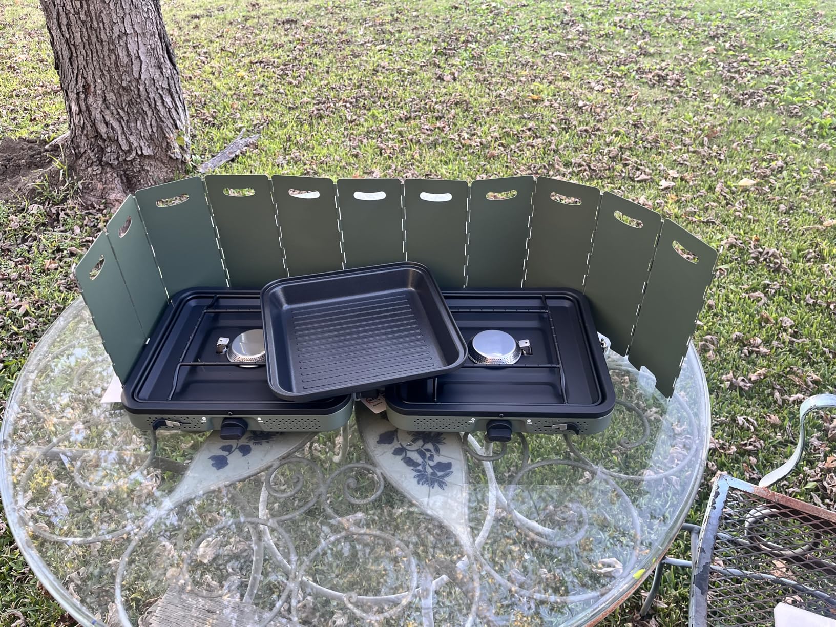 2 Burner Portable Camping Stove Propane, Folding Propane Stove for Camping, Camp Stove with 17,000 BTU,Two Adjustable Burners Gas Camping Stove with Carrying Bag for Outdoor Cooking,BBQ customer photo 2