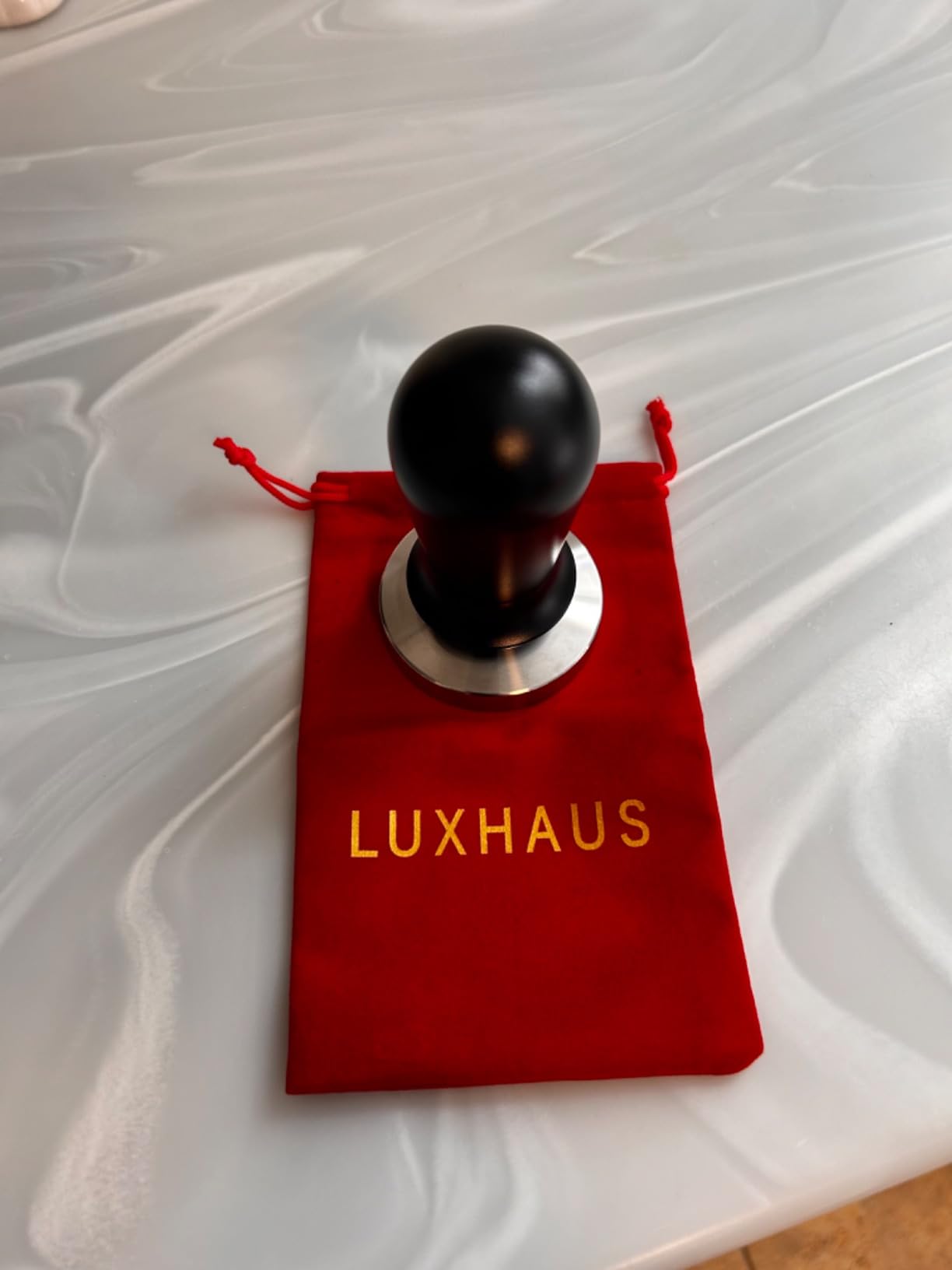 LuxHaus 58mm Calibrated Level Tamper for Espresso Machine with Spring Loaded 100% Flat Stainless Steel Base customer photo 2