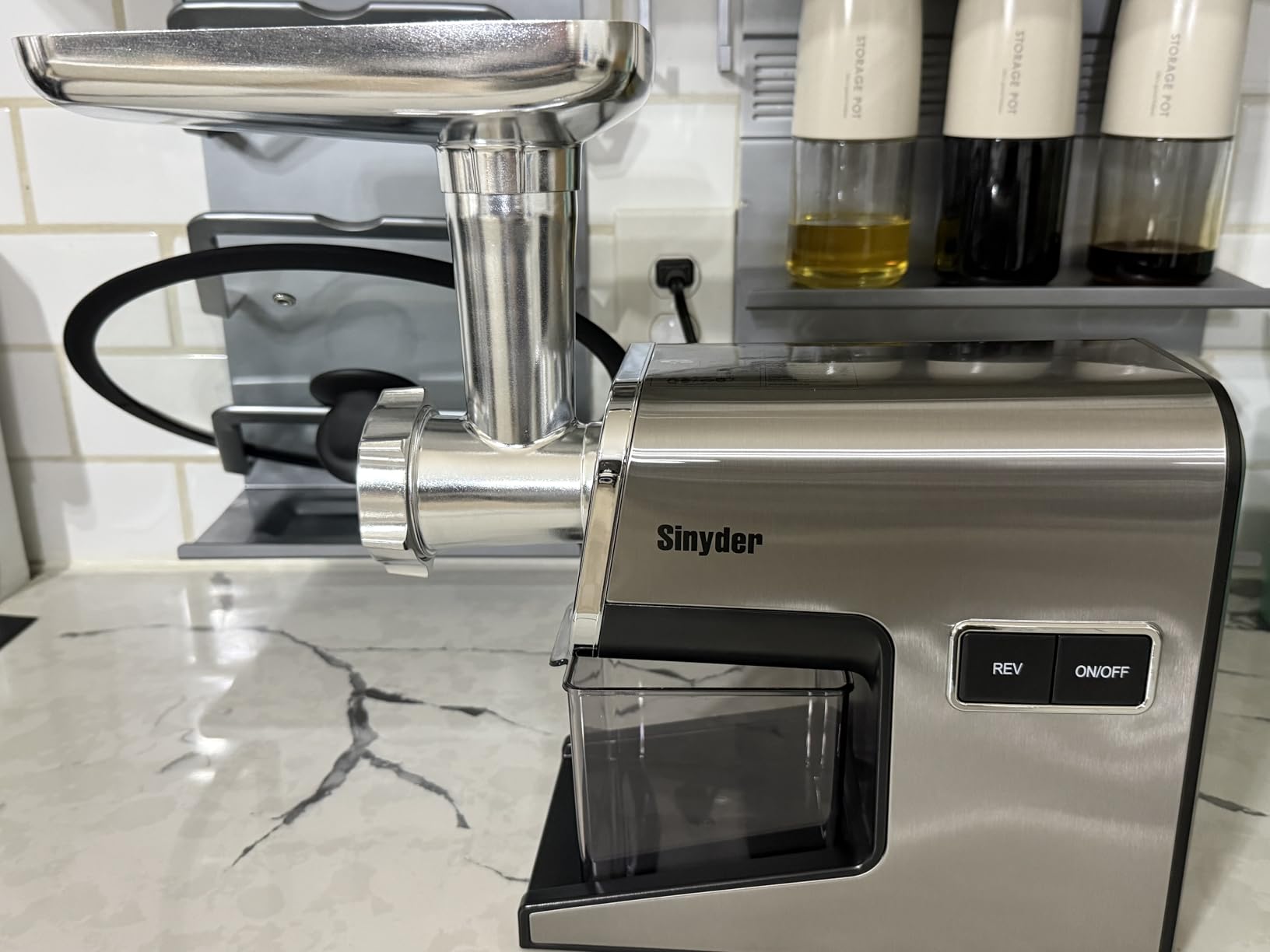Electric Meat Grinder,3000 Max Heavy Duty Stainless Steel Meat Mincer with 2 Blades,3 Grinding Plates,3 Sausage Stuffer Tubes & Kubbe Kit for Home & Kitchen Using customer photo 1