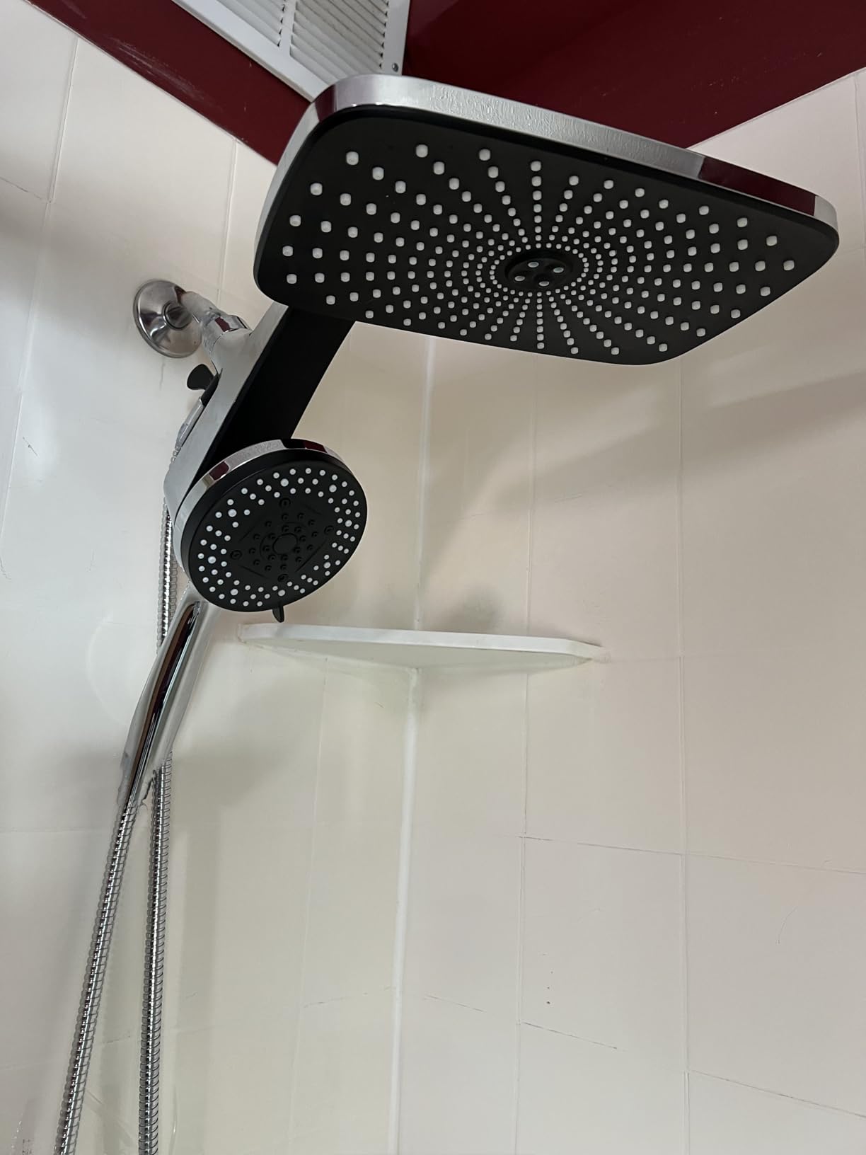 High Pressure Rain Shower Head: Upgrade Shower Heads with Handheld Spray Combo with Fixed Showerhead and 10 Sprays Handheld Shower Head, Detachable Shower head Built-in Magnetic Docking and Power Jets customer photo 1