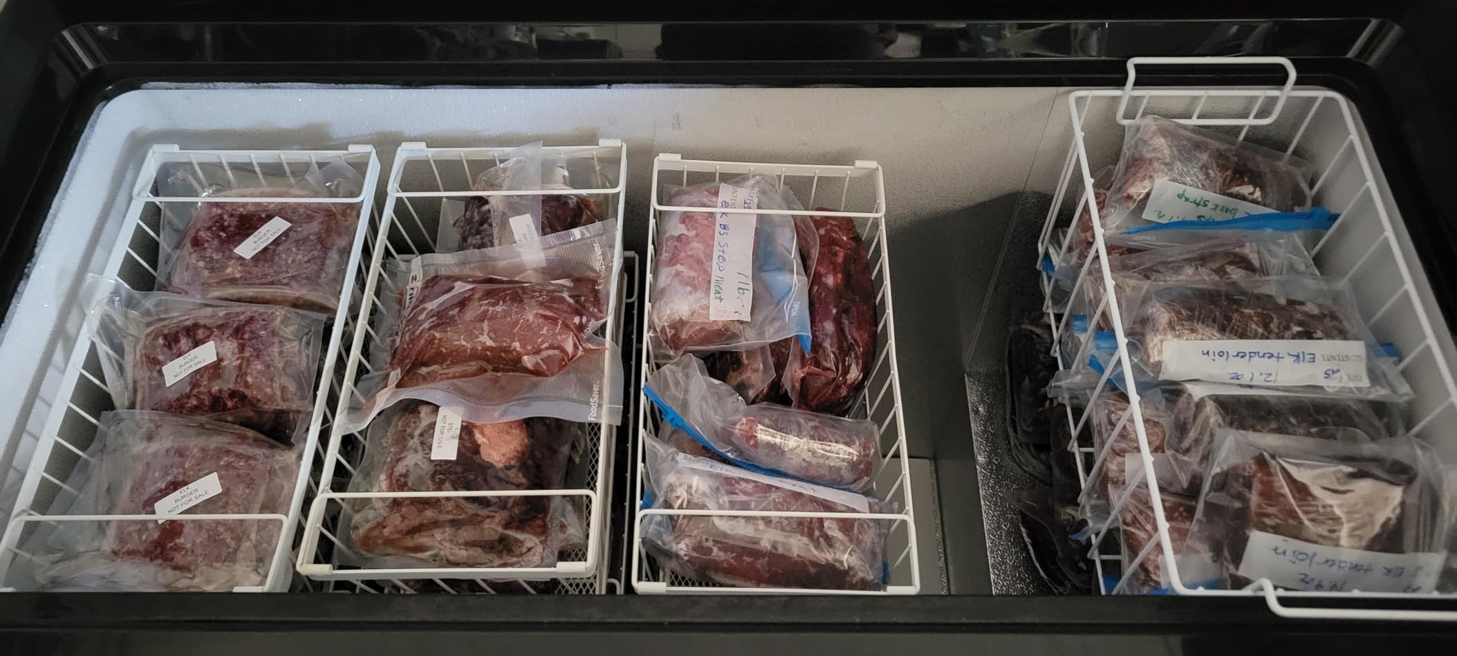Enhanced Leak-Proof Bottom - Freezer Organizer Bins, 4 Pack Stackable Deep Freezer Organizer Bins for 7 Cu.FT Small Chest Freezer, organization and storage, pantry organizers (white) customer photo 2