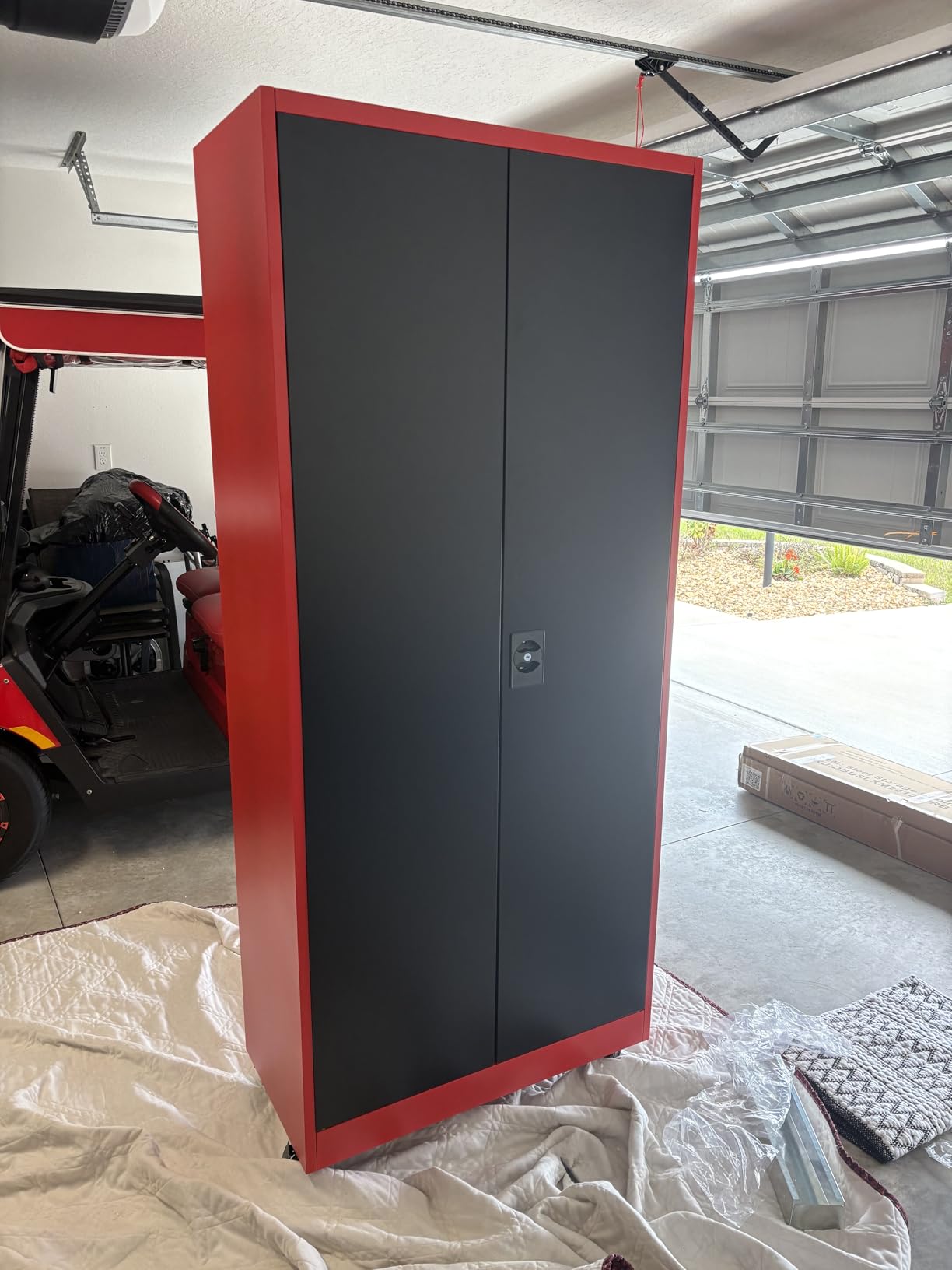 SISESOL Metal Storage Cabinet with Wheels,75 inch Tall Rolling Garage Storage Cabinet with Lock,Black Metal Cabinets with Wheels and Shelves,Deep Heavy Duty Tool Locker for Garage,Home,Office,Shop customer photo 2