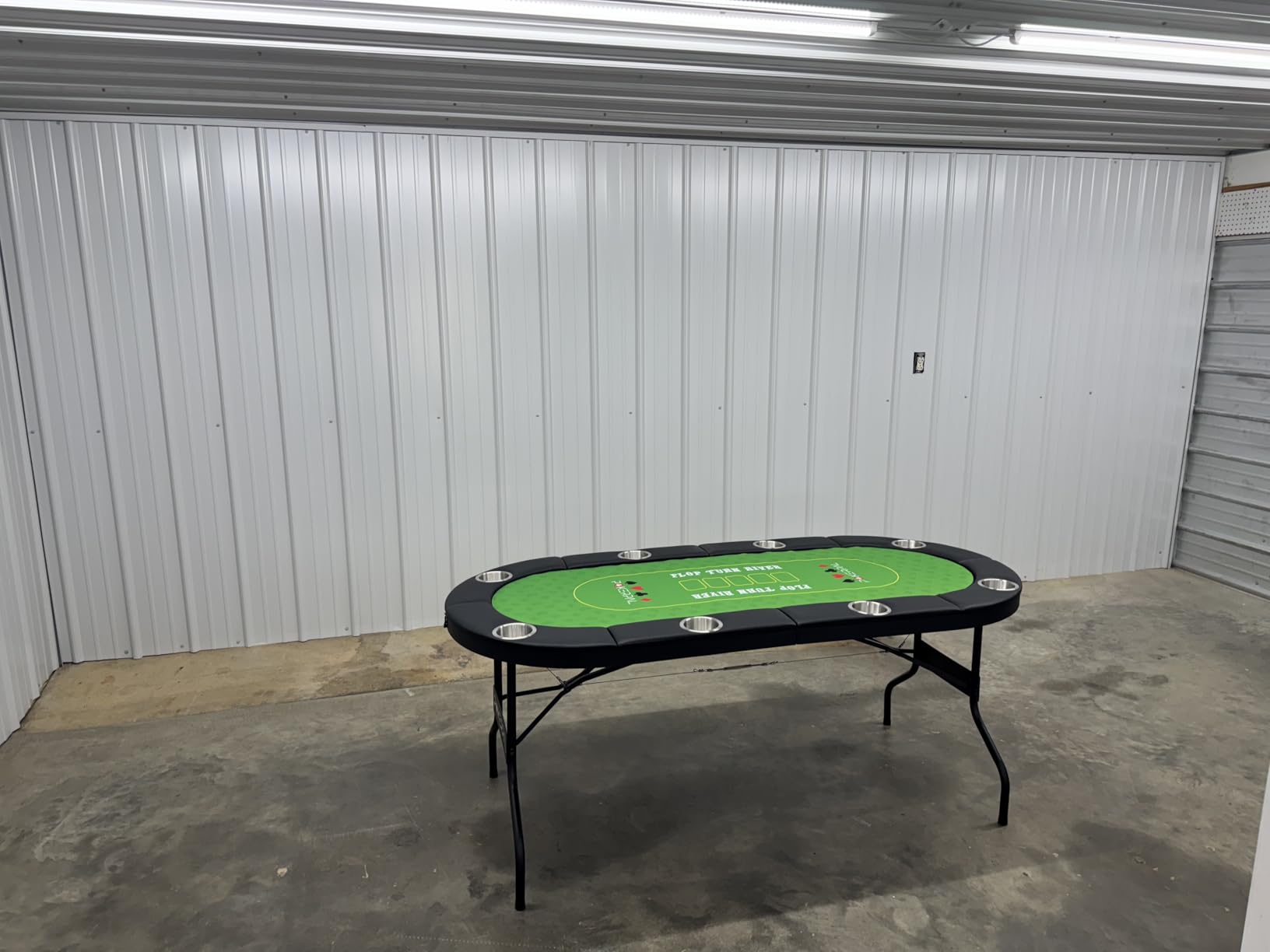 8 Player Poker Table with 2 Interchangeable Game mats, Texas Holden Poker and Blackjack, Collapsible Casino Table with Padded Rails and XXL Cup Holders for Wine and Whiskey Glasses, (71 in) customer photo 2