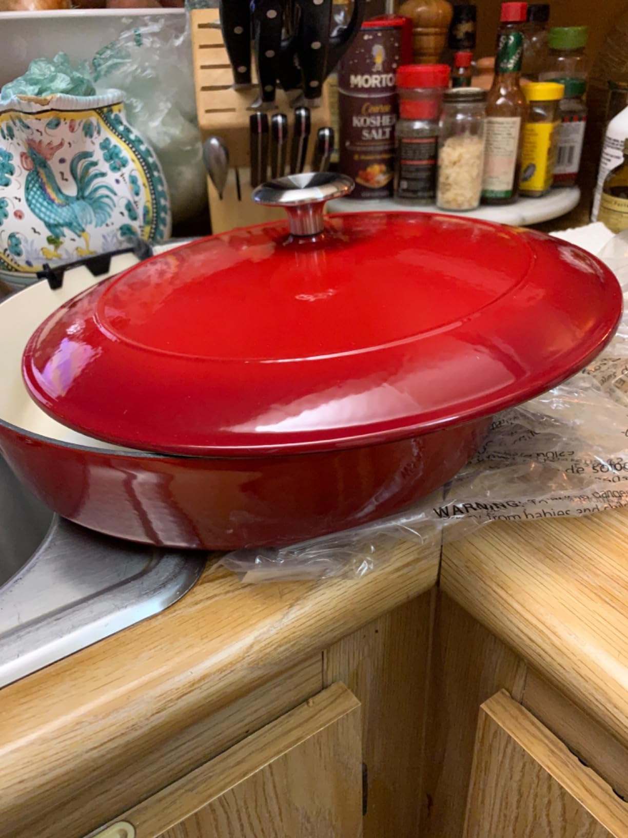 Tramontina Bestow Enameled Cast Iron Braiser Pan with Lid, 4-quart, Smoke with Gold Knob customer photo 2