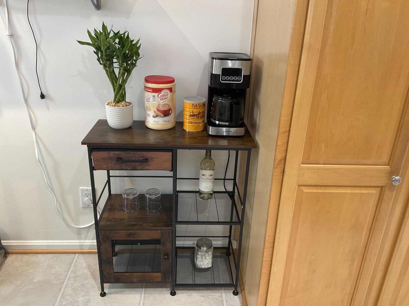 SWTYMIKI Coffee Bar Cabinet for Home - Farmhouse Coffee Stand Station Multi-Purpose Buffet Sideboard Cabinet with Drawers - Kitchen Bar Table for Living Room, Corner, Small Space, Espresso customer photo 1