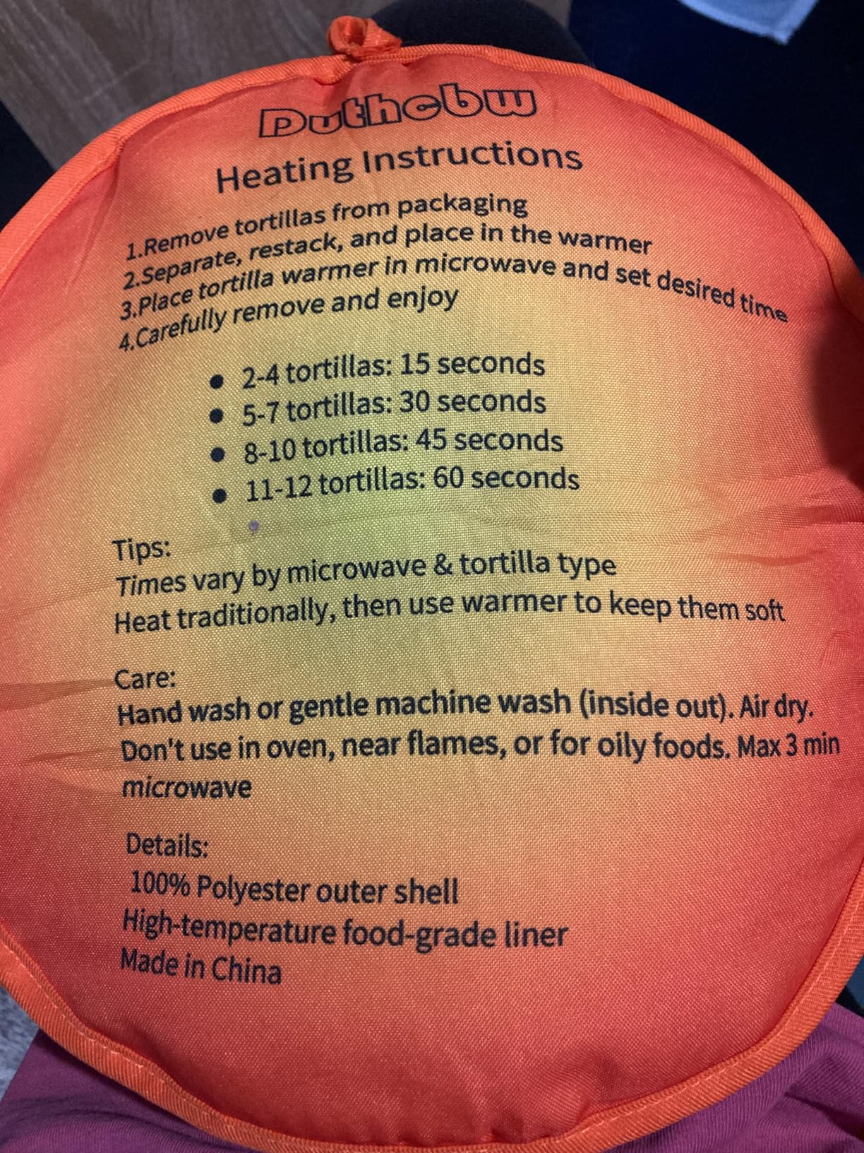 2 PACK Large Tortilla Warmers, Premium Insulated Fabric Pouch Keeps Tacos, Naan, Pizza & Flour Tortillas Cozily Warm, Microwavable & Classic, Ideal for Family Feasts, Orange/Black customer photo 2