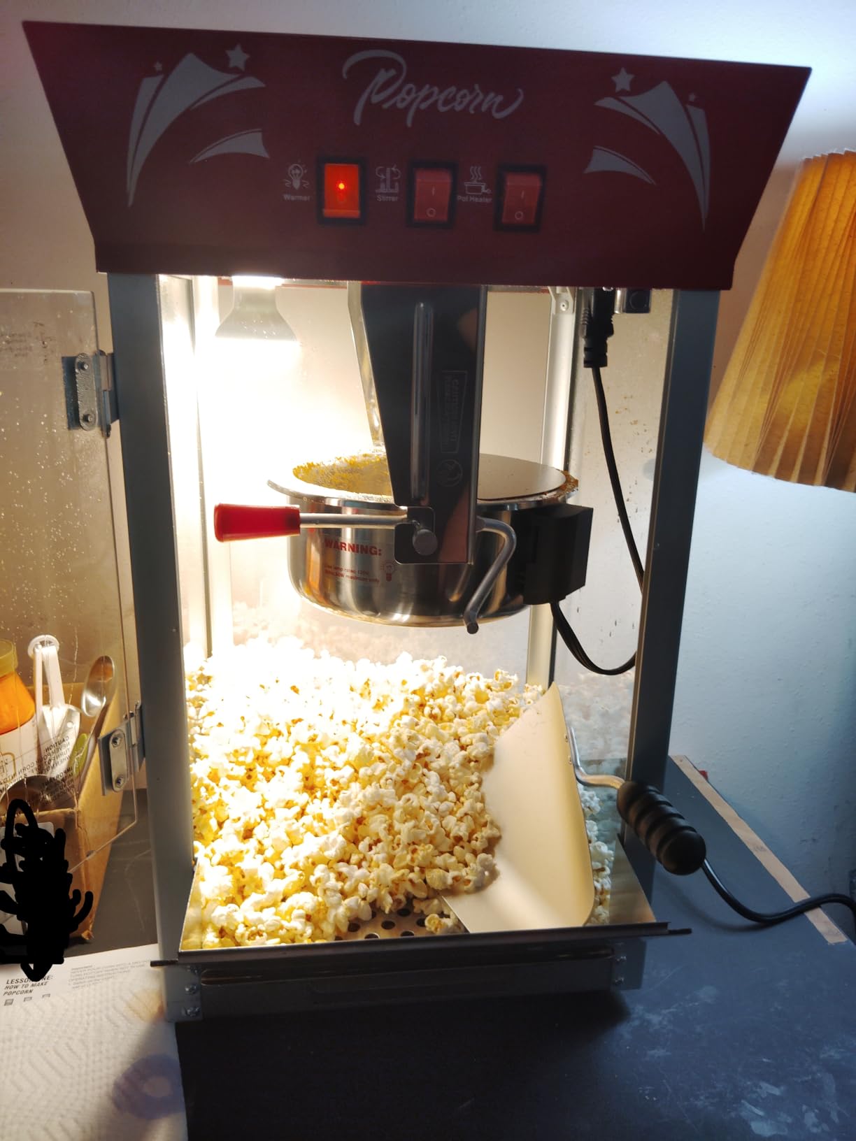 Popcorn Maker Machine,12 Ounce Kettle Stainless Steel Commercial Popcorn Machine with Tempered Glass,Warming Deck, 900W Countertop Popcorn Popper for Parties (Black, 12 Ounce) customer photo 1