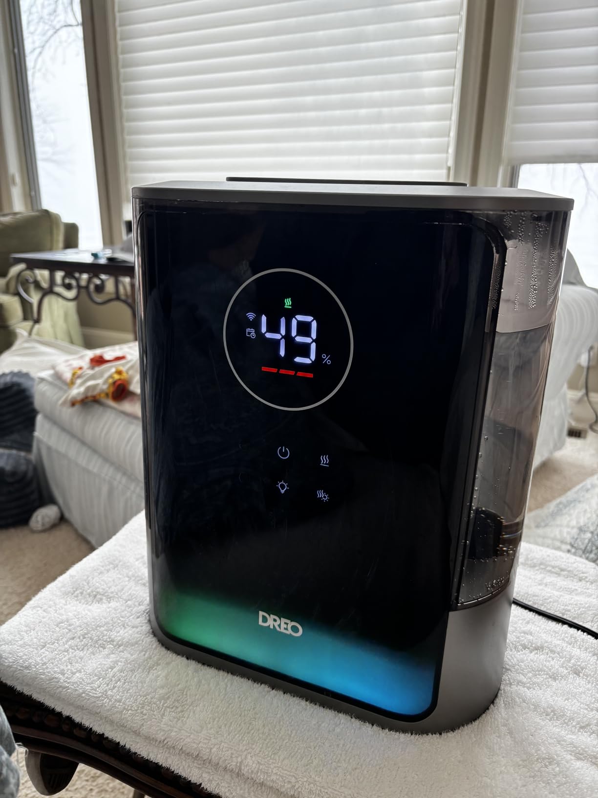 DREO 8L Smart Humidifiers for Bedroom 600ft², 80H Runtime Warm&Cool Supersized Mist Humidifier for Large Room Indoor, Quiet Whole House humidifier for Baby, Plants, with Alexa/Google, Black, HM717S customer photo 2