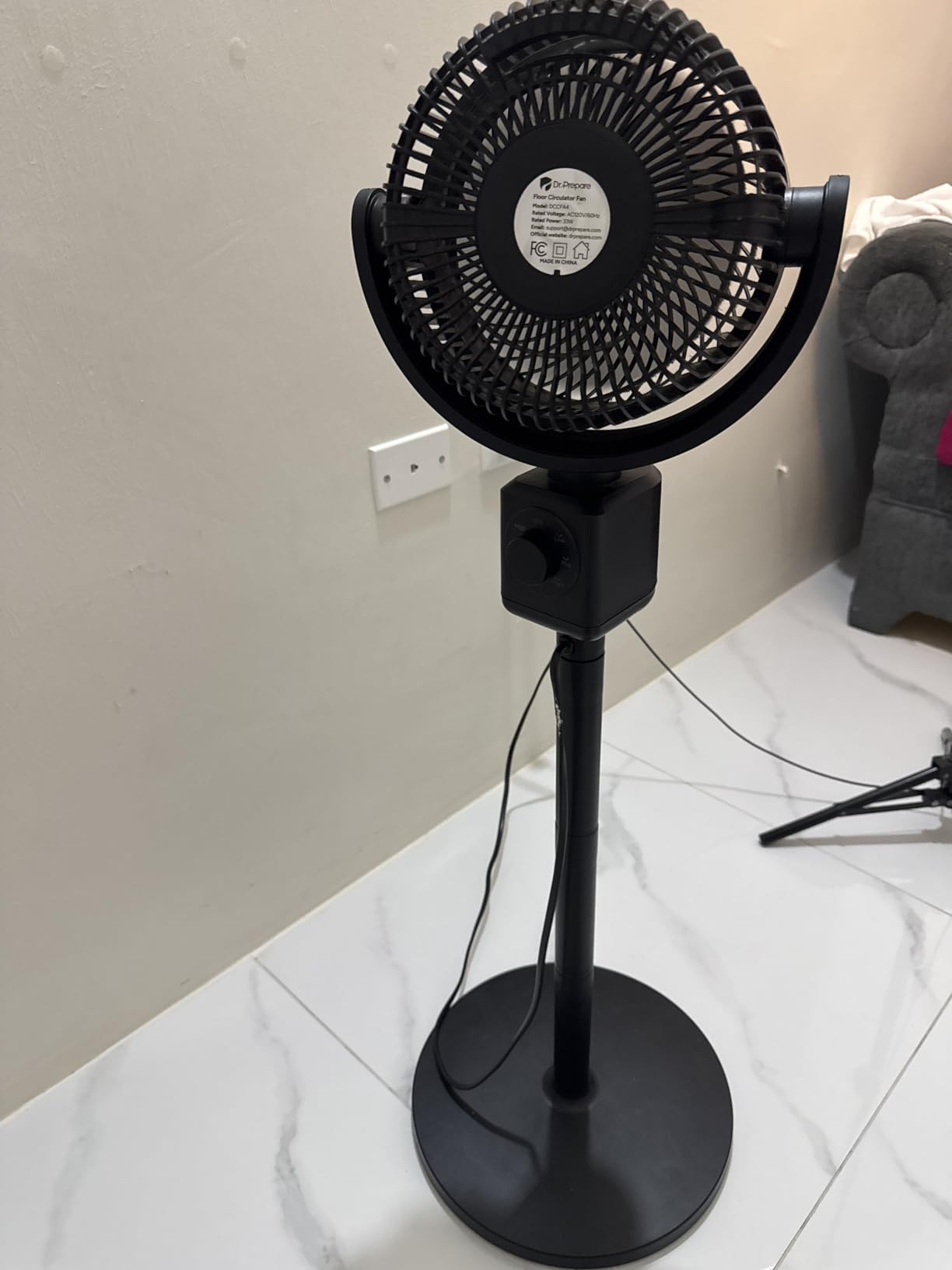 DR.PREPARE Misting Pedestal Fan Kit, Air Circulator Standing Fan with Magnetic Mister, 16-34