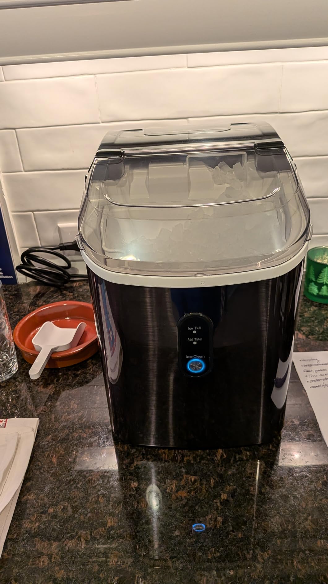 Antarctic Star Nugget Ice Maker Countertop with Soft Chewable Ice, Portable Sonic Ice Maker with Basket and Scoop, Removable Top Cover, Auto-Cleaning for Home/Party/RV/Camping (Stainless Steel Silver) customer photo 2