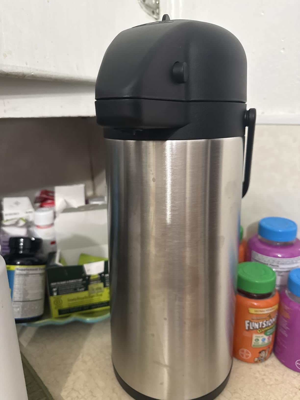 Coffee Carafe for Keeping Hot - Gezoss 102OZ / 3L Airpot Coffee Dispenser with Pump - Large Coffee Carafe for Hot Drinks Tea Liquid - Insulated Stainless Steel Hot Water Beverage Urn for Parties customer photo 1
