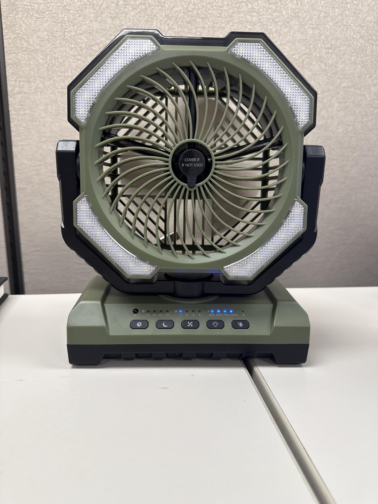 Camping Misting Fan - 24000mAh Portable Battery Powered Fans with 9oz Water Tank, Light, Hook - Rechargeable, 120H Cooling, Last 5H Mist, 4 Speed, Sleep Mode - Outdoor Gear, Travel Essentials customer photo 2