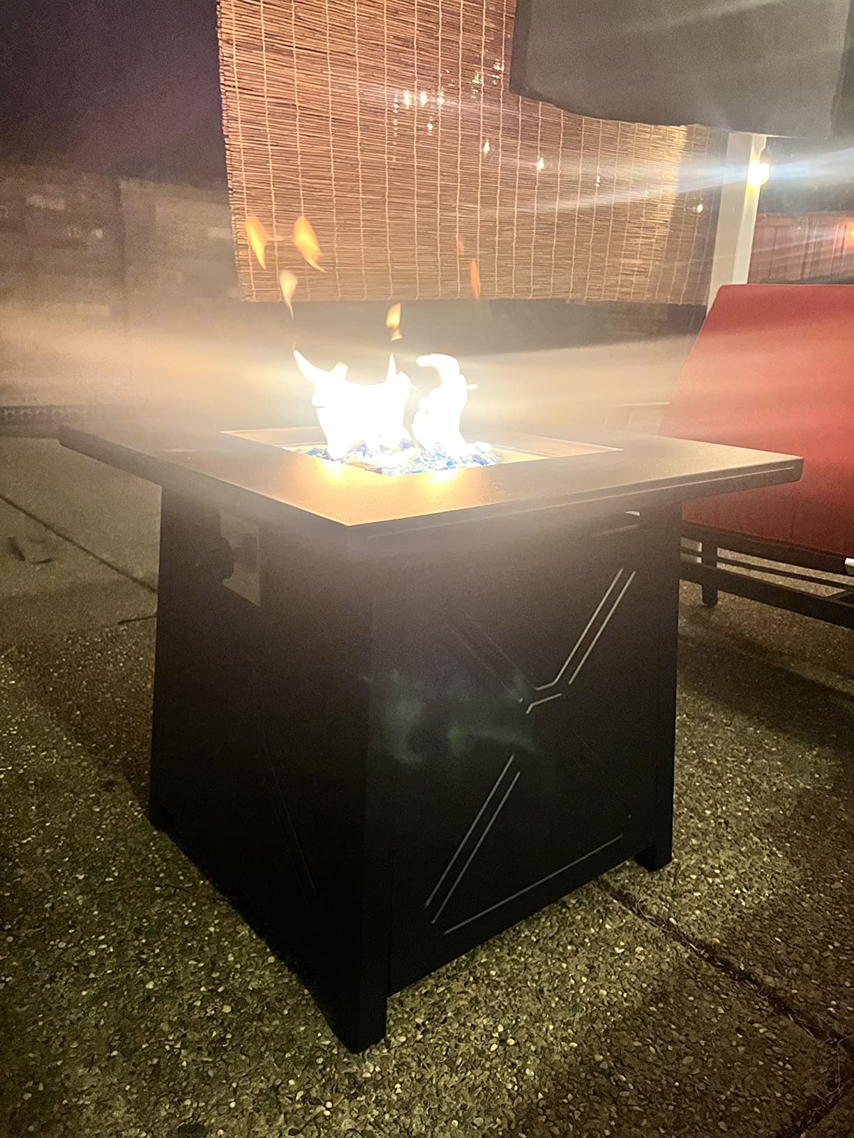 Silonn 43Inch Propane Fire Pit, 50000 BTU Outdoor Gas Fire Pit Table with CSA Certification, Glass Rocks, Rectangular Heater for Patio, Backyard, Deck, Balcony, with Waterproof Cover & Adjustable Legs customer photo 2