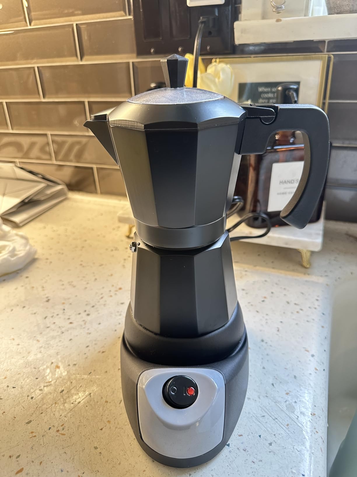 Electric Stainless Steel Moka Pot 6 Cup 300ml Mocha Pot Espresso Maker with Detachable Base Ideal Coffee Maker for Home Italian and Cuban Cafe customer photo 2