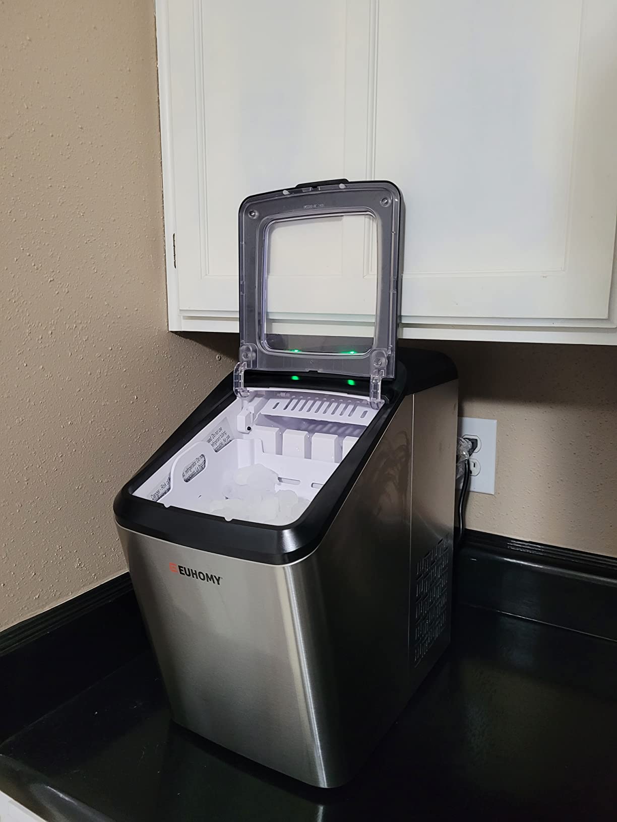 EUHOMY Nugget Ice Makers Countertop, Ready in 8 Mins, 35lbs/24H, Self-Cleaning, Portable Ice Maker Machine with Ice Scoop & Basket, Sonic Ice Maker with Chewable Pellet Ice for Home/Party/RV/Camping customer photo 1