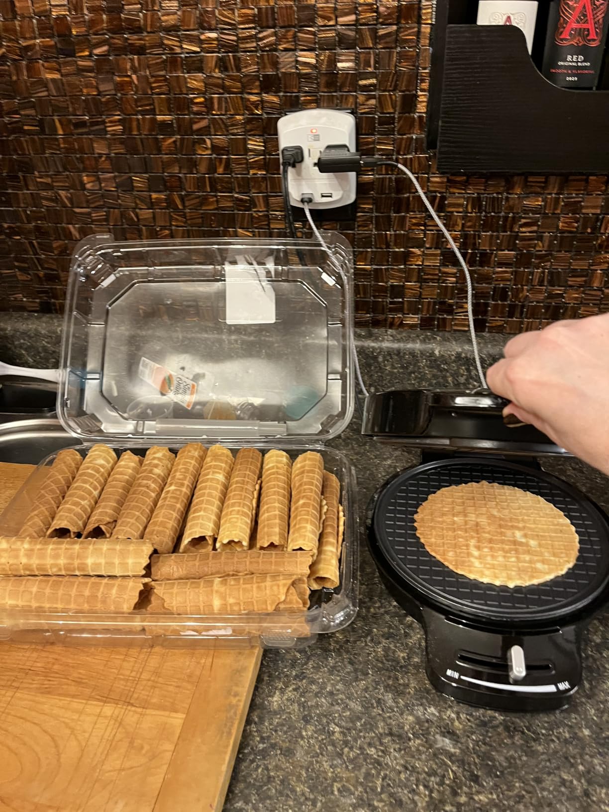 FOHERE Waffle Cone Maker Machine and Ice Cream Bowl Maker with Temperature Control, Double Side Nonstick Waffle Bowl Maker with Cone Roller, 7.5