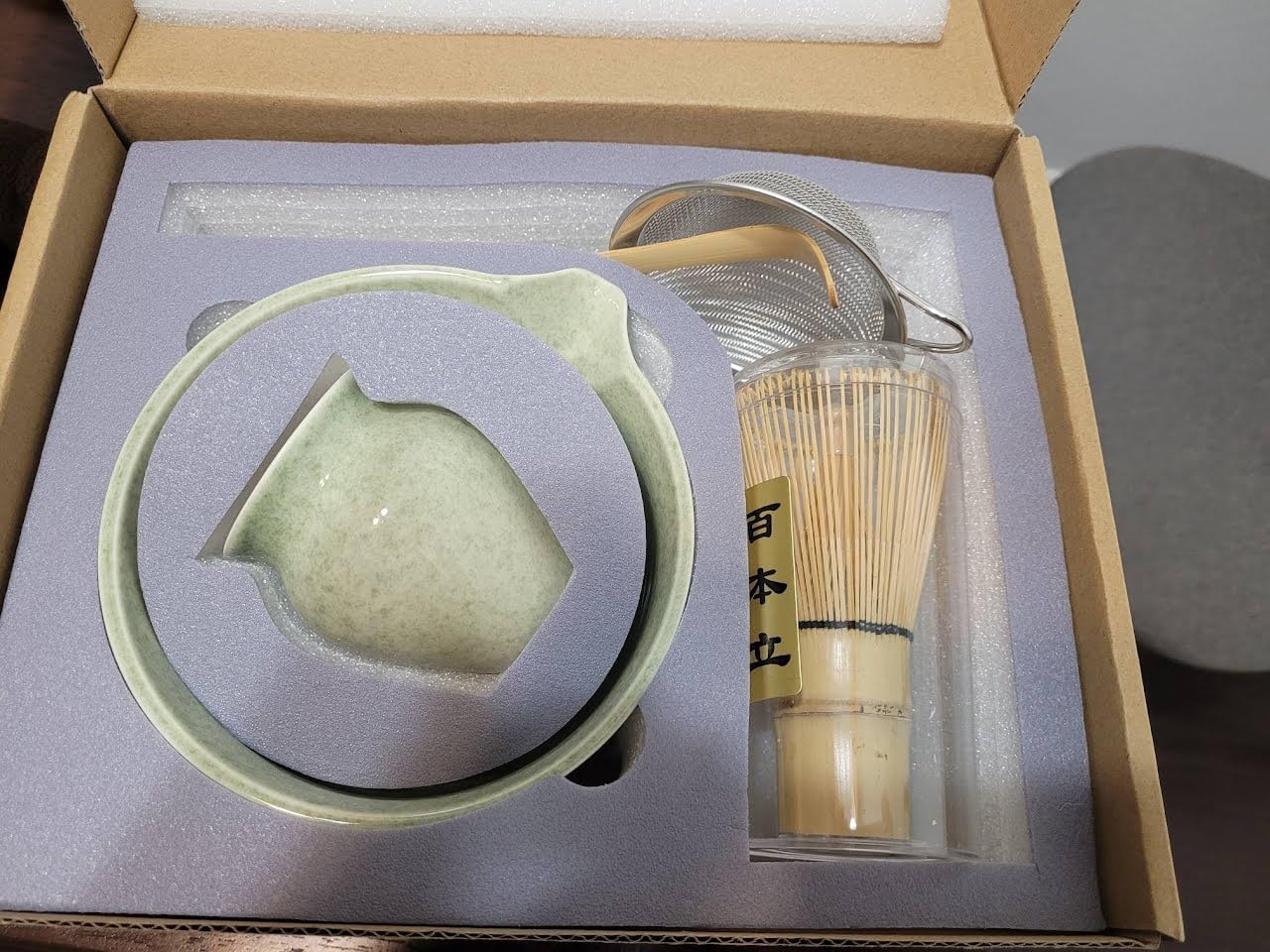 Matcha Whisk Set, Ceramic Bowl Matcha Kit & Handcrafted Bamboo Chasen, Complete 5 Pcs Matcha Set Whisk and Bowl, Stainless Steel Sifter, Bamboo Scoop & Holder for Matcha Lovers customer photo 1