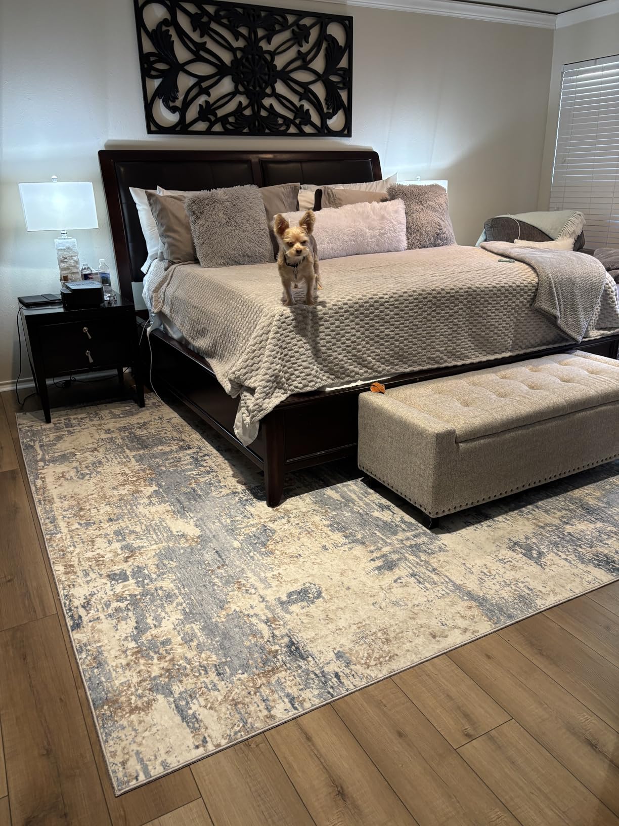 8x10 Area Rugs for Living Room, Washable Modern Abstract Large Area Rug Neutral Soft Non Slip Kids Rug Stain Resistant Indoor Carpet for Bedroom Nursery Dining Room Playroom(Blue, 8'x10') customer photo 1