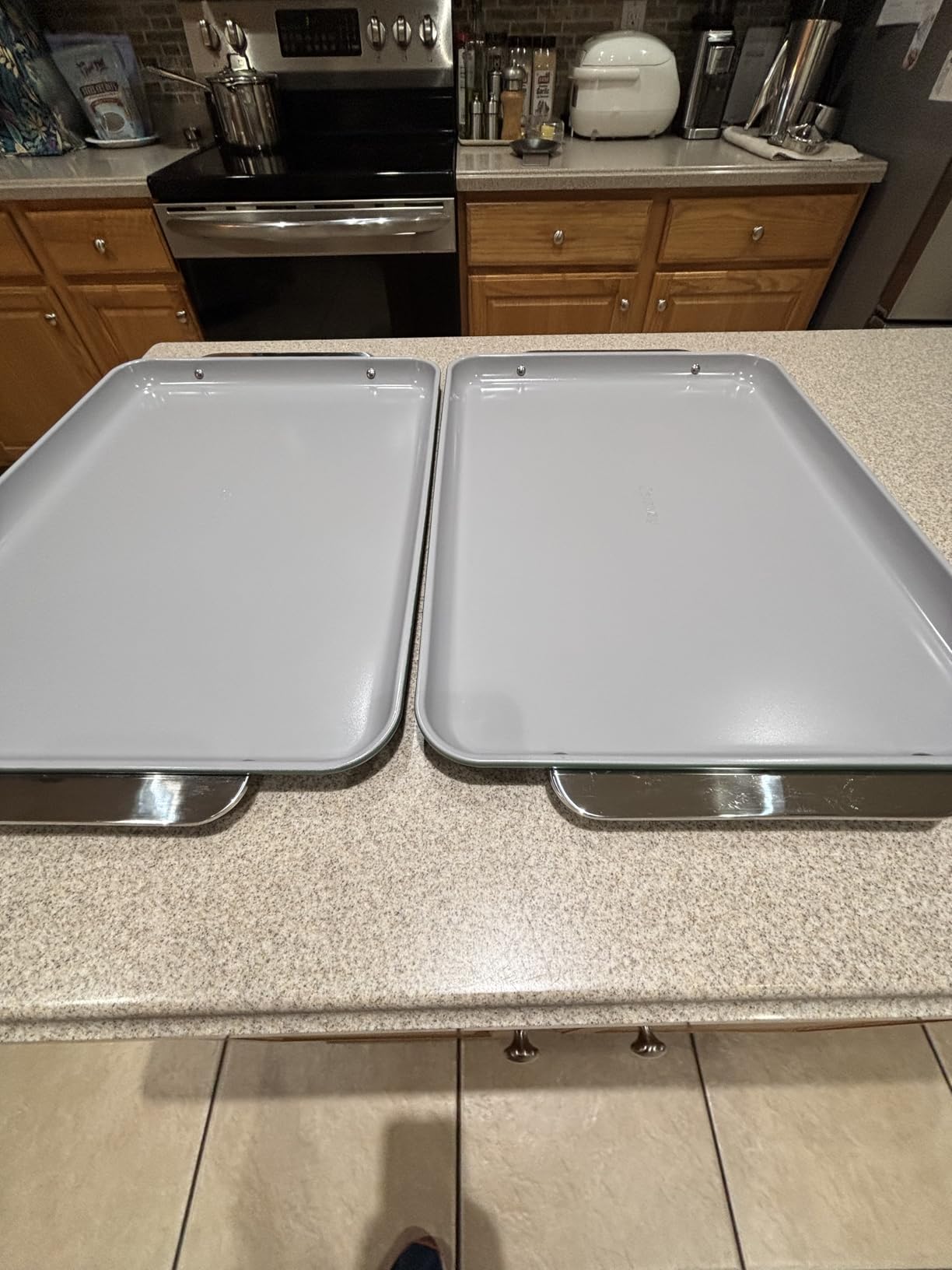 OXO Good Grips Non-Stick Pro Ceramic Coated Metal Bakeware 3-Piece Sheet Pan Set - Storm Blue customer photo 1