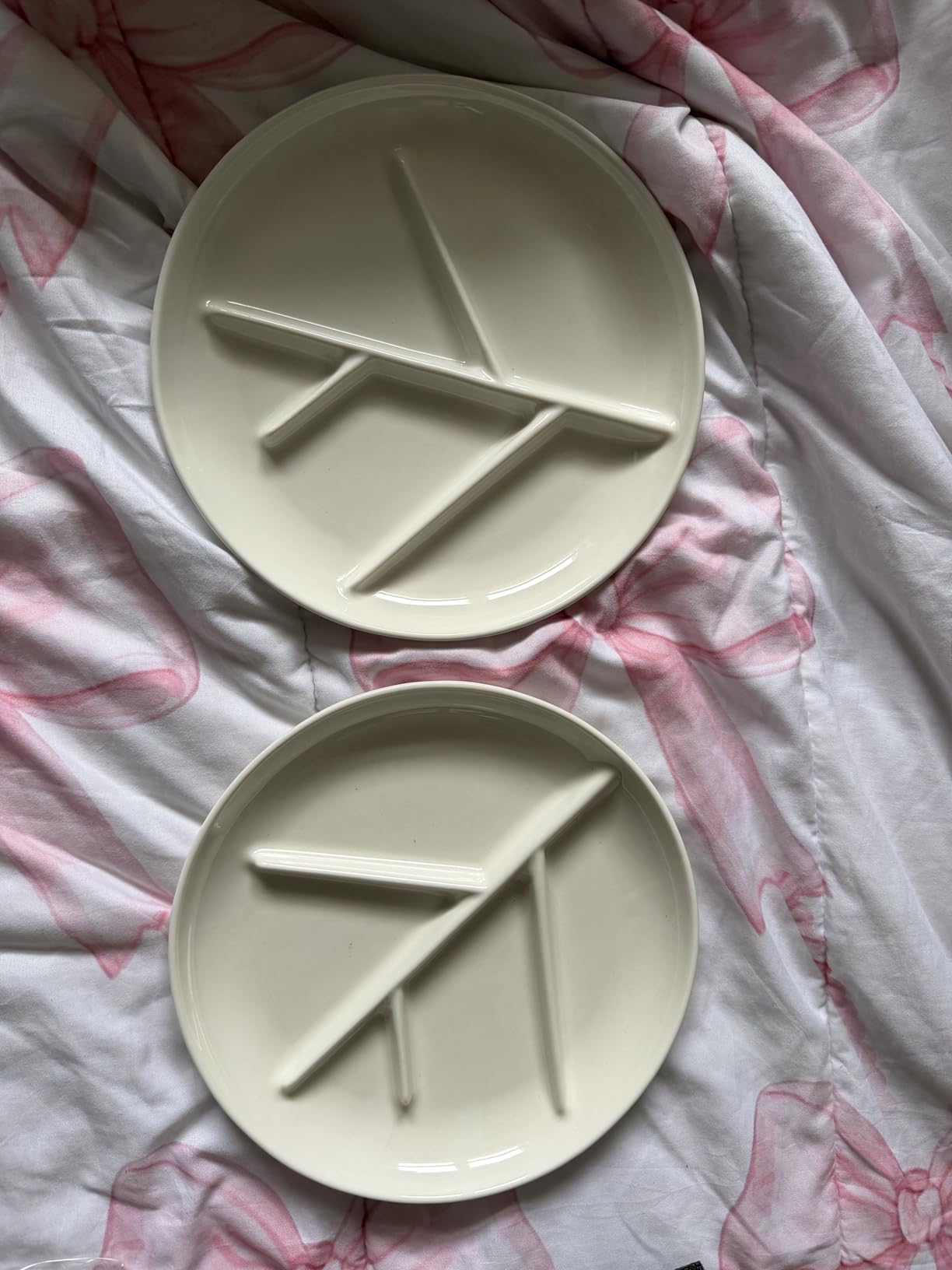 GetTheFad Portion Control Plate (Porcelain) Set of 2, 9.3 Inch Divided Portion Plates for Weight Loss Adults, Divided Dinner Plates for Adults, Healthy plates for adults, My plate for Weight Watchers customer photo 1