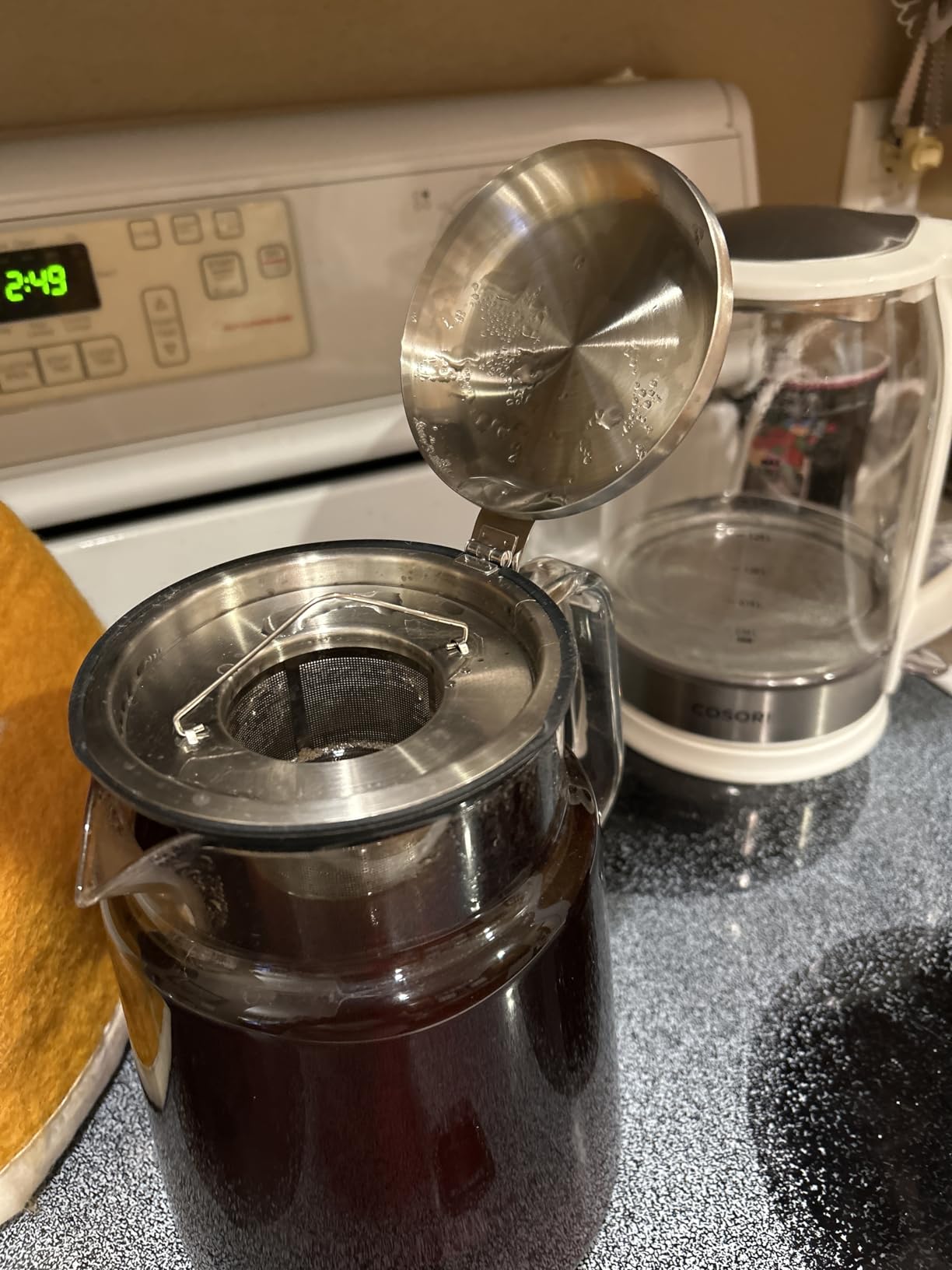 Aquach Glass Teapot with Removable Infuser - 74oz Borosilicate Tea Pot for Stovetop & Cold Brew, Stainless Steel Filter for Loose Leaf/Iced Tea customer photo 2