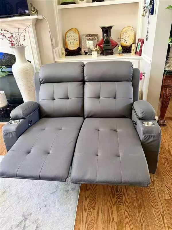 RV Loveseat Recliner Sofa, Wall Hugger Massage Reclining RV Couch with USB, Insert Pockets, Cup Holders, 150° RV Recliners Sleeper Sofa for RV Furniture & Travel Trailers & Home Theater Seating customer photo 1