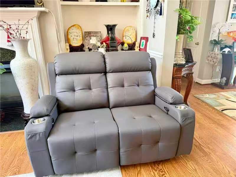 RV Loveseat Recliner Sofa, Wall Hugger Massage Reclining RV Couch with USB, Insert Pockets, Cup Holders, 150° RV Recliners Sleeper Sofa for RV Furniture & Travel Trailers & Home Theater Seating customer photo 2