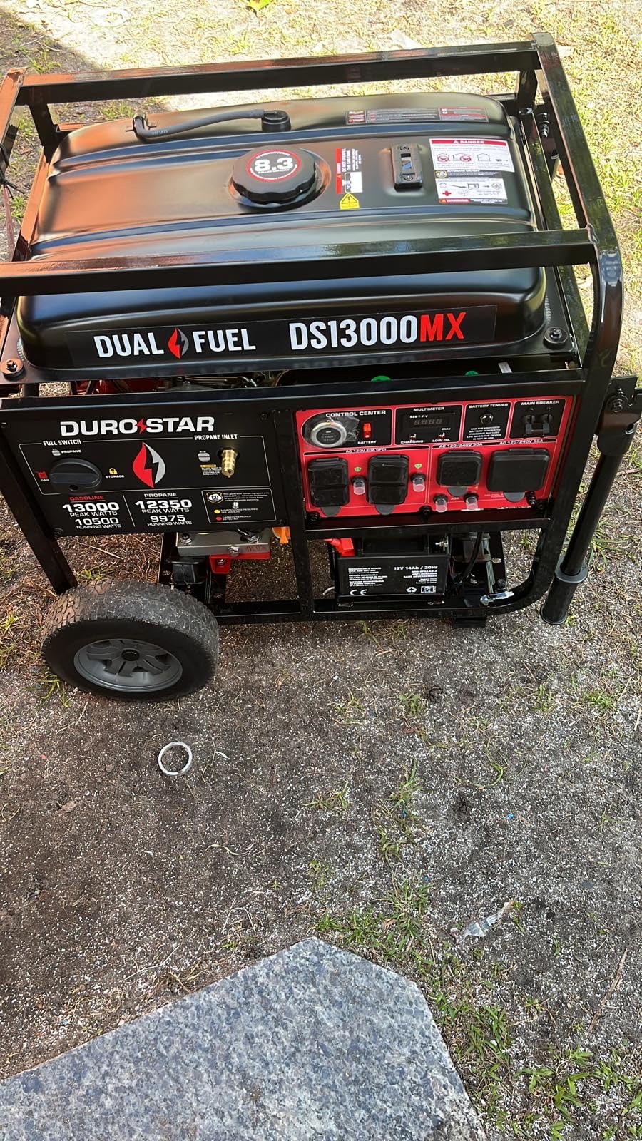 DuroStar DS13000MXT 13,000-Watt 500cc Tri Fuel Portable Generator - Gas, Propane & Natural Gas, Remote Electric Start, Whole Home Power Backup, Transfer Switch Ready, RV & Emergency Ready customer photo 2