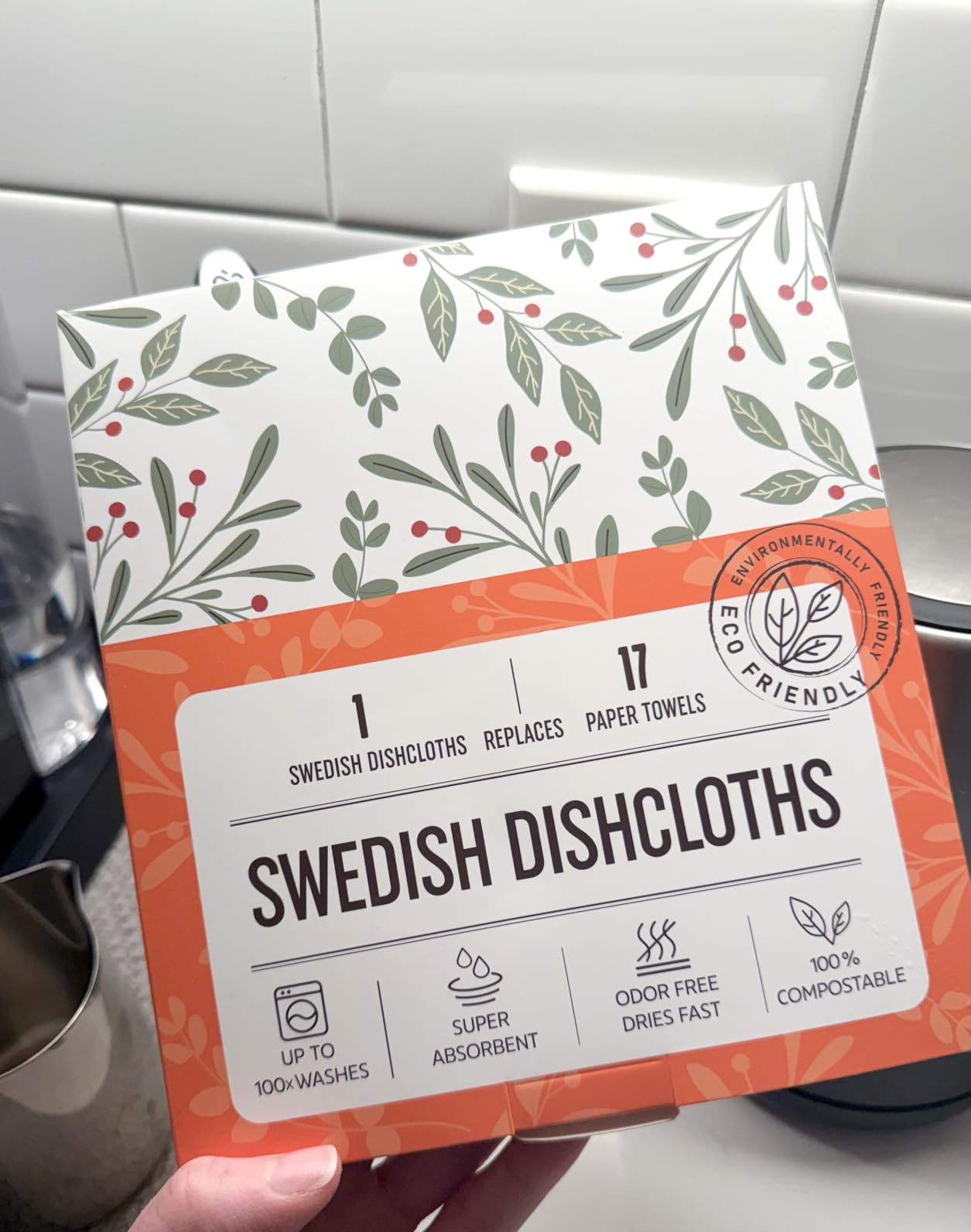Swedish Dishcloths for Kitchen, Swedish Dish Cloths 5 Pack, Super Absorbent Reusable Paper Towels Washable, Biodegradable, Quick Drying, Dishwasher Safe customer photo 1