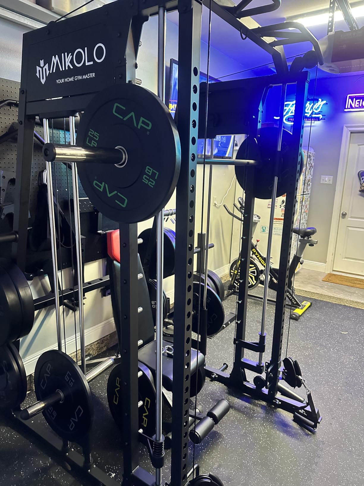 Mikolo M4 2.0 Smith Machine, 2200lbs Squat Rack with LAT-Pull Down System & Cable Crossover Machine, Training Equipment with Leg Hold-Down Attachment customer photo 2