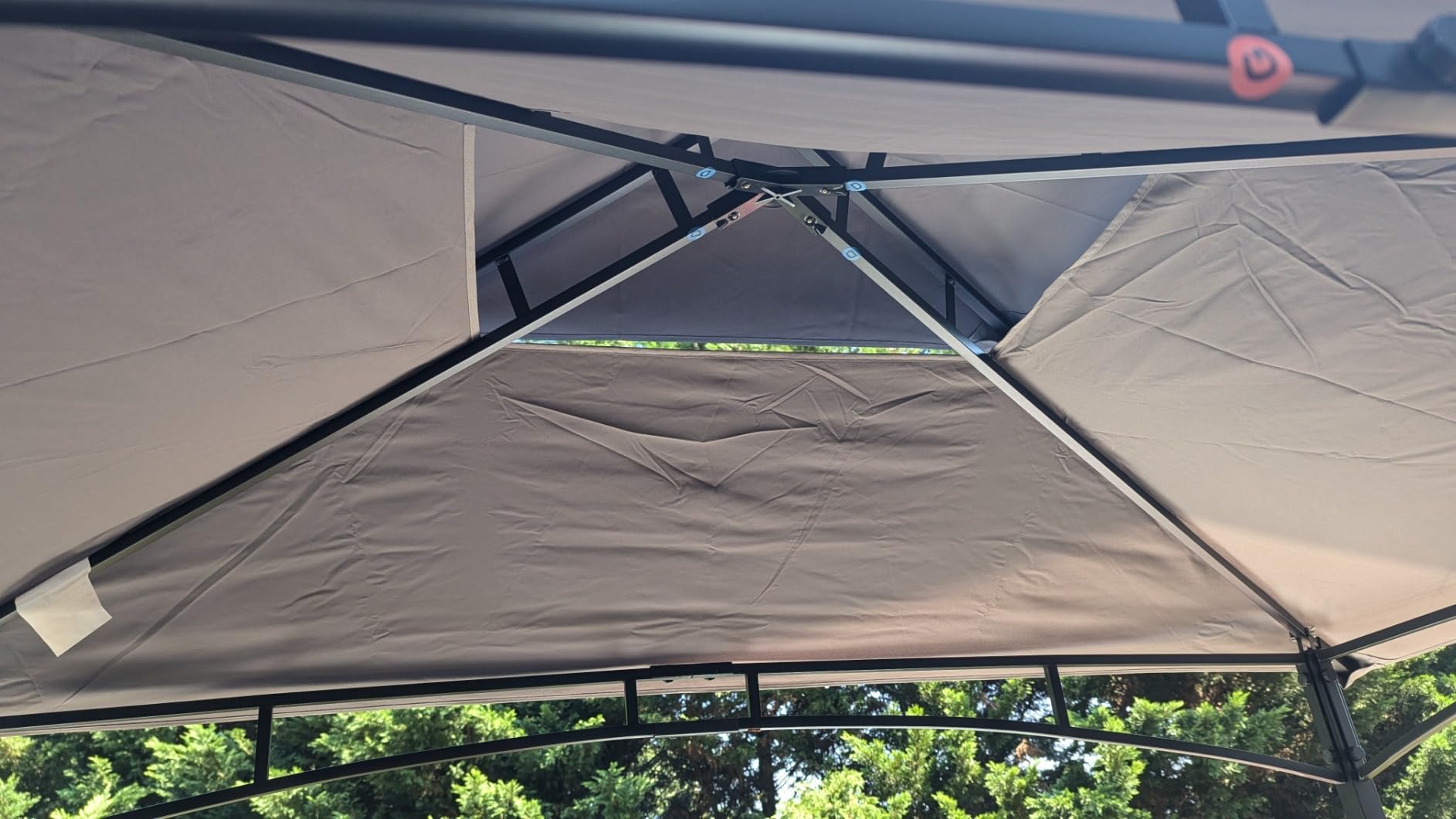 Tangkula 11x5 FT Grill Gazebo with Side Awning, 2-Tier Barbecue Gazebo with 2 Shelves, 12 Hanging Hooks, Bottle Opener, Outdoor Grill Canopy for Backyard Garden Poolside (Beige) customer photo 1