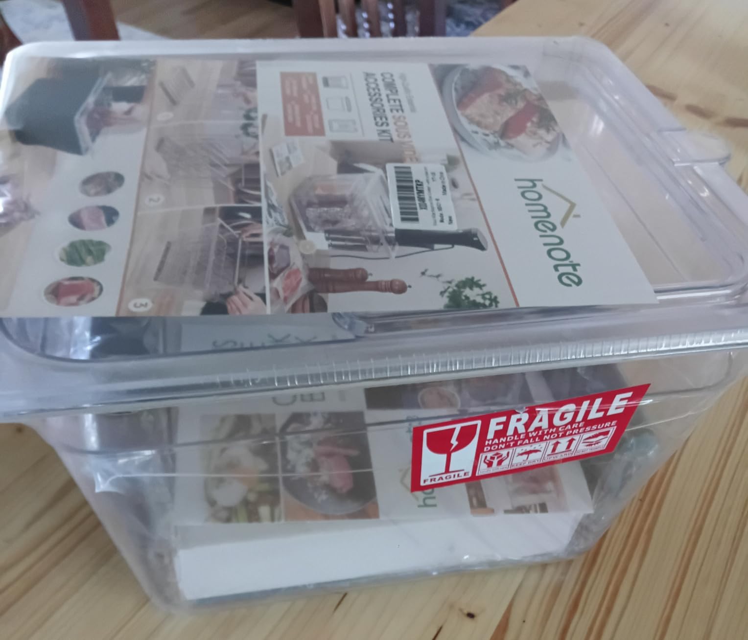 HOMENOTE Sous Vide Container 12 Quart with Universal Collapsible Hinged Lid, Complete Sous Vide Accessories Kit BPA Free, Compatible with Anova and Most Sous Vide Cookers (With Rack and Sleeve) customer photo 2