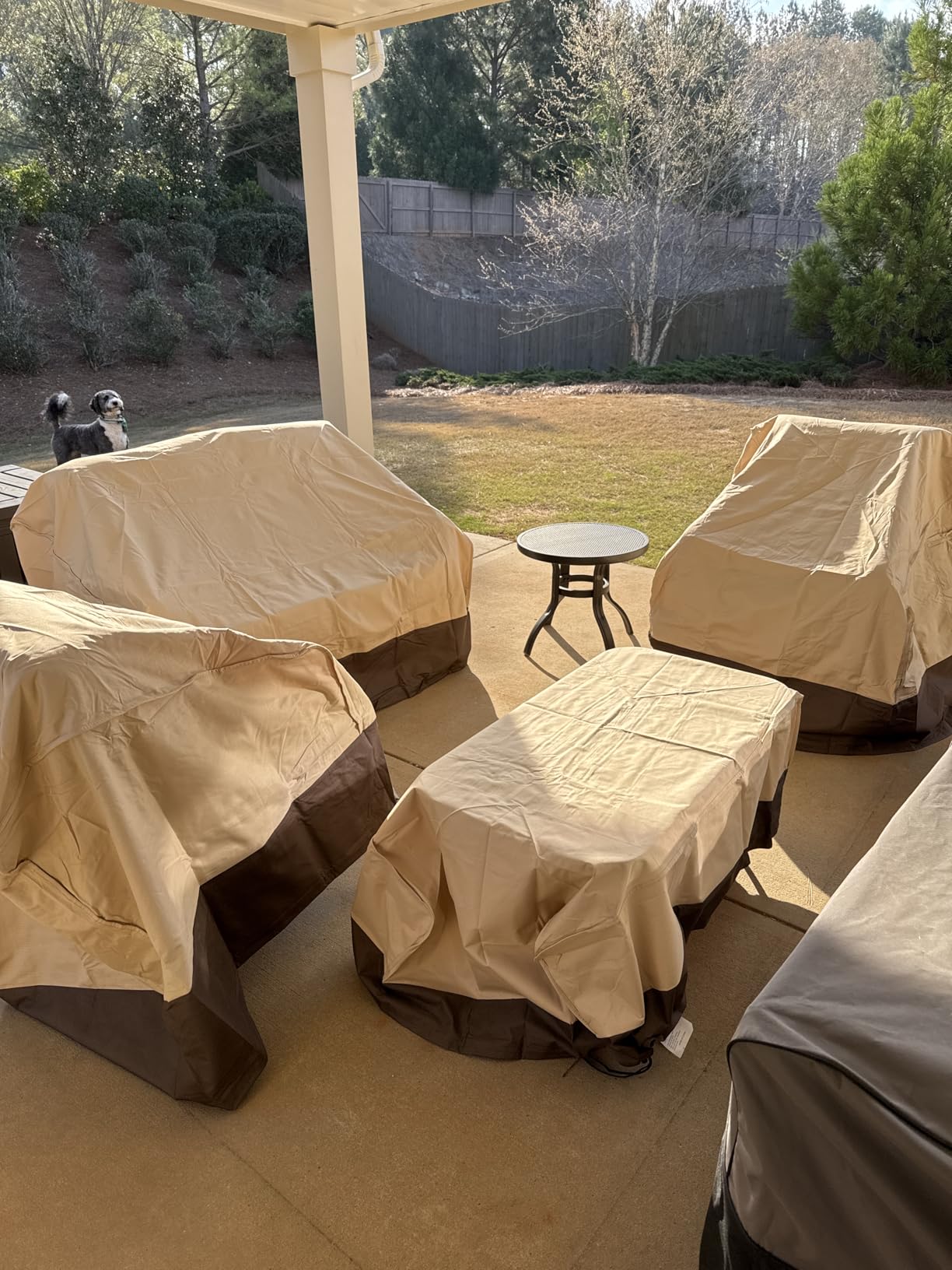 loriano Patio Furniture Cover Set, 4 Piece Outdoor Furniture Cover Waterproof, 600D Heavy Duty Lawn Patio Set Covers (Large) customer photo 1