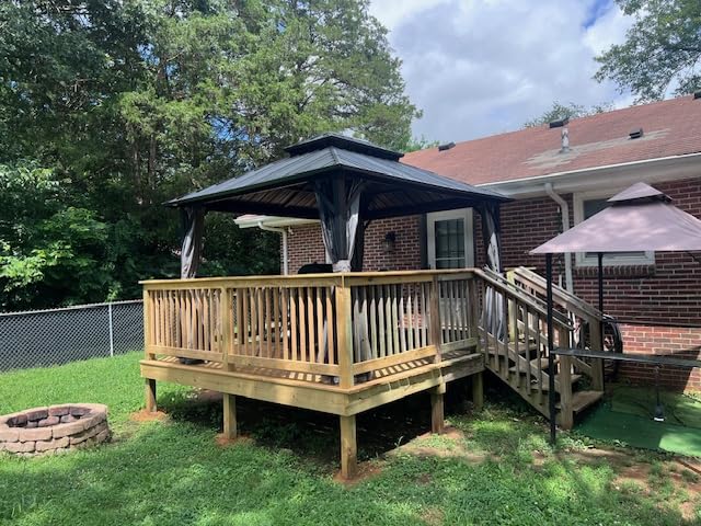 Aoxun 10x12 Gazebo Hardtop Gazebo with Double Galvanized Steel Roof Outdoor Pavilion with Breathable Netting and Privacy Curtain for Backyard (Gray) customer photo 1