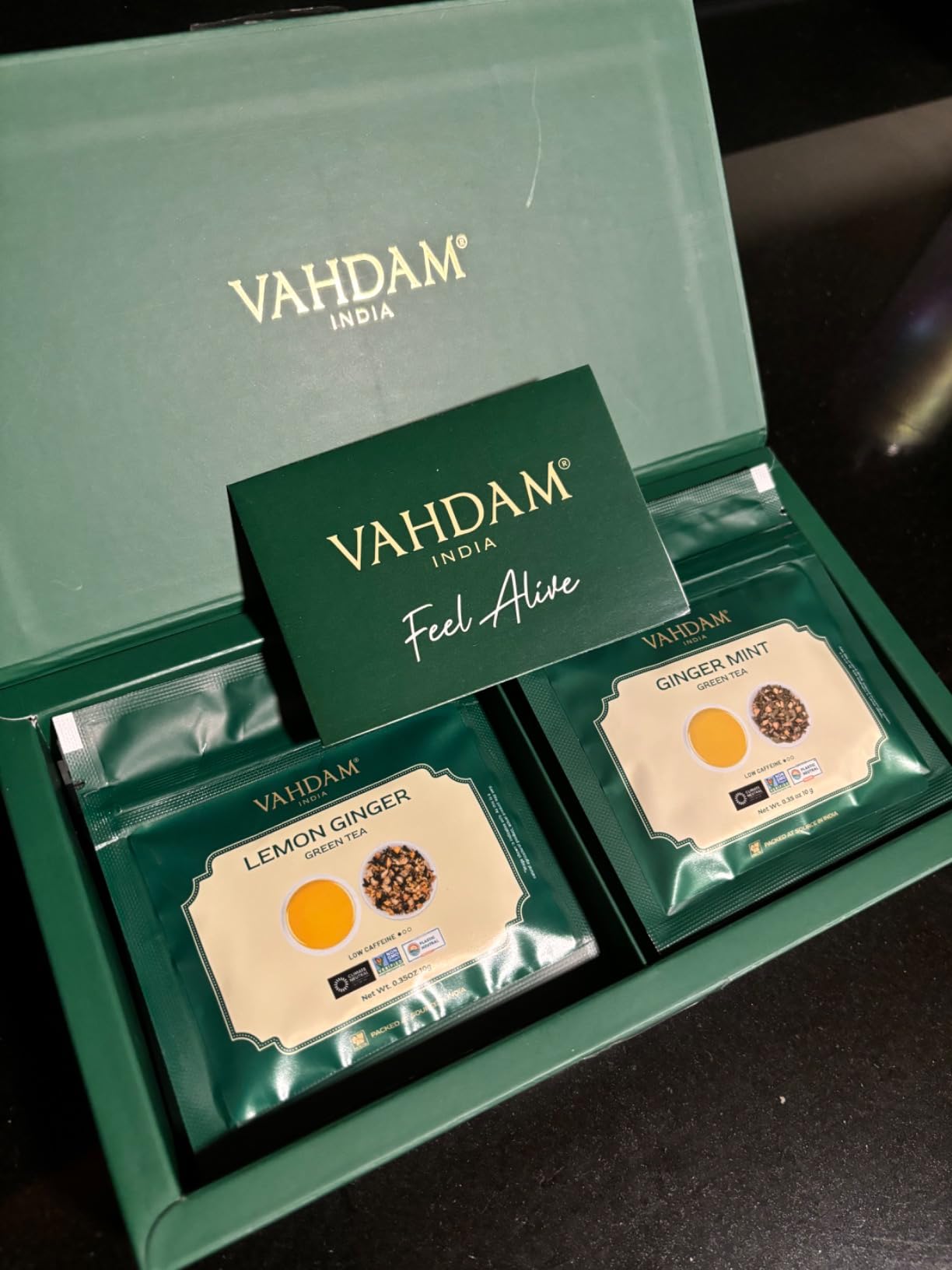VAHDAM, Assorted Herbal Tea Sampler (18 Tea Bags, 9 Flavors) Caffeine-Free, Non-GMO | Double Infusion, Individually Enveloped Tea Bags customer photo 2