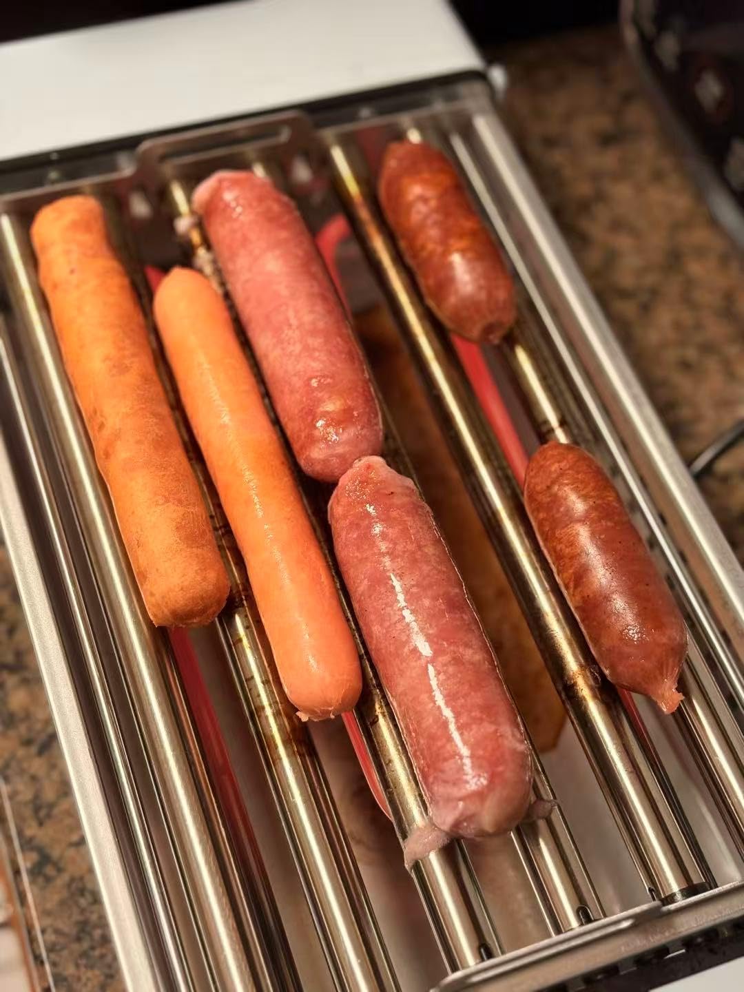 3-in-1 Electric Grill with Hot Dog Roller, Portable Indoor Outdoor BBQ Grill, Griddle and Sausage Roller Machine with Removable Non-Stick Plate & Drip Tray, for Tailgate, Camping, RV, Home Kitchen customer photo 2