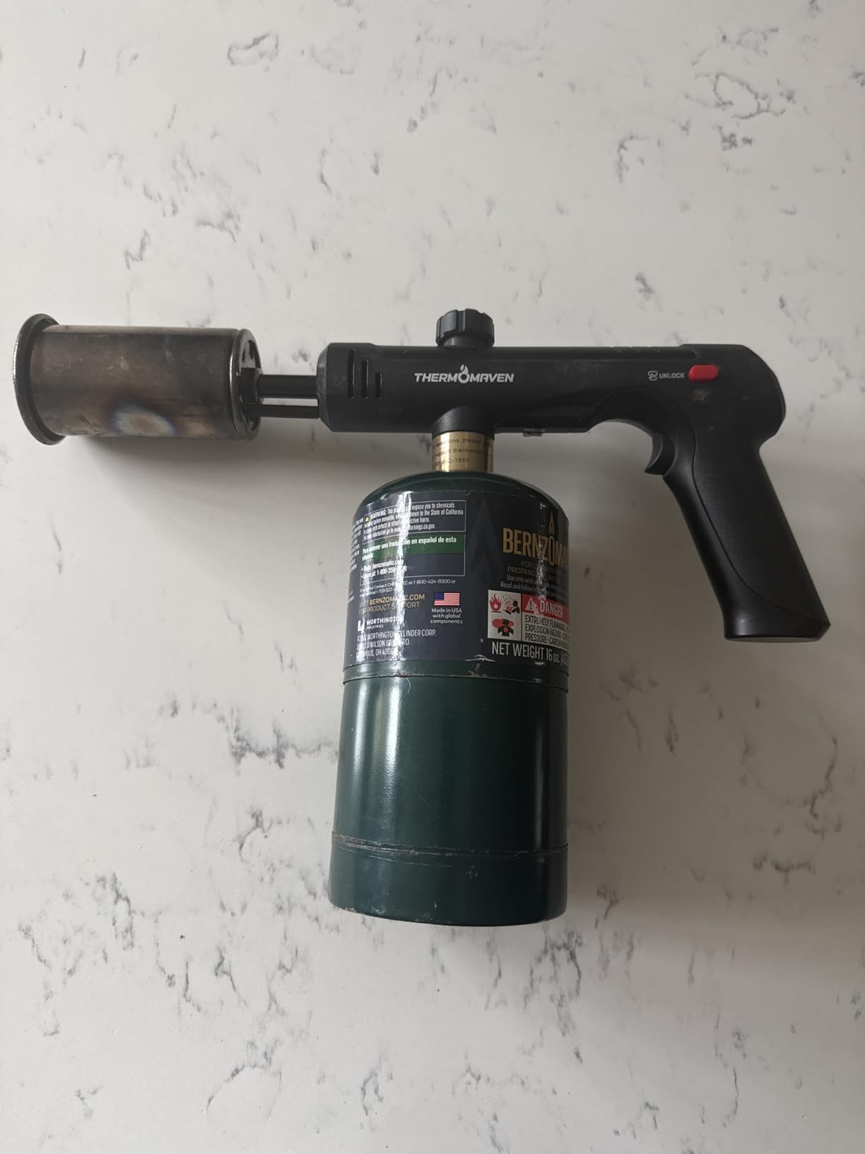 ThermoMaven Propane Torch with One-Touch Max Fire, Cooking Blow Torch Gun with a Safety Lock, Charcoal Lighter, Flame Thrower, Kitchen Food Torch Head for Grill, Sous Vide, BBQ (Tank Not Included) customer photo 1