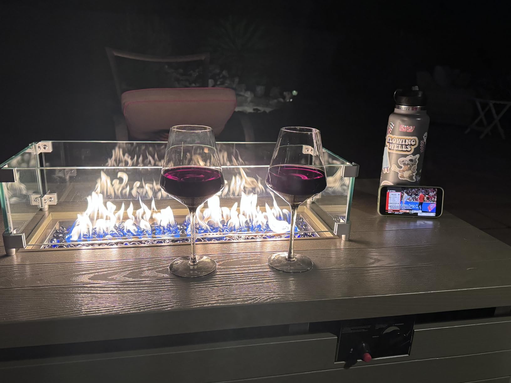 Sundale Outdoor 51 Inch Outdoor Fire Pit Table, 50,000BTU Rectangle Propane Fire Pit with Sliding Tank Holder, Glass Wind Guard, Removable Lid, CSA Certified, Gray customer photo 1